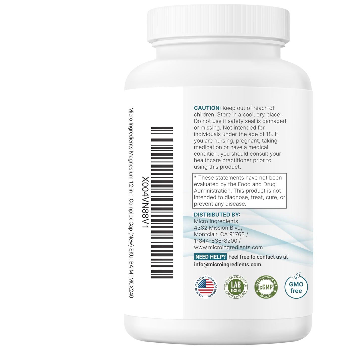 Micro Ingredients 12‑in‑1 Magnesium Complex 1000 mg, 240 Capsules – Magnesium Glycinate, Citrate, Taurate, Malate & More – High Absorption Formula for Men & Women – Chelated & Purified Micro Ingredients buy supplements Au
