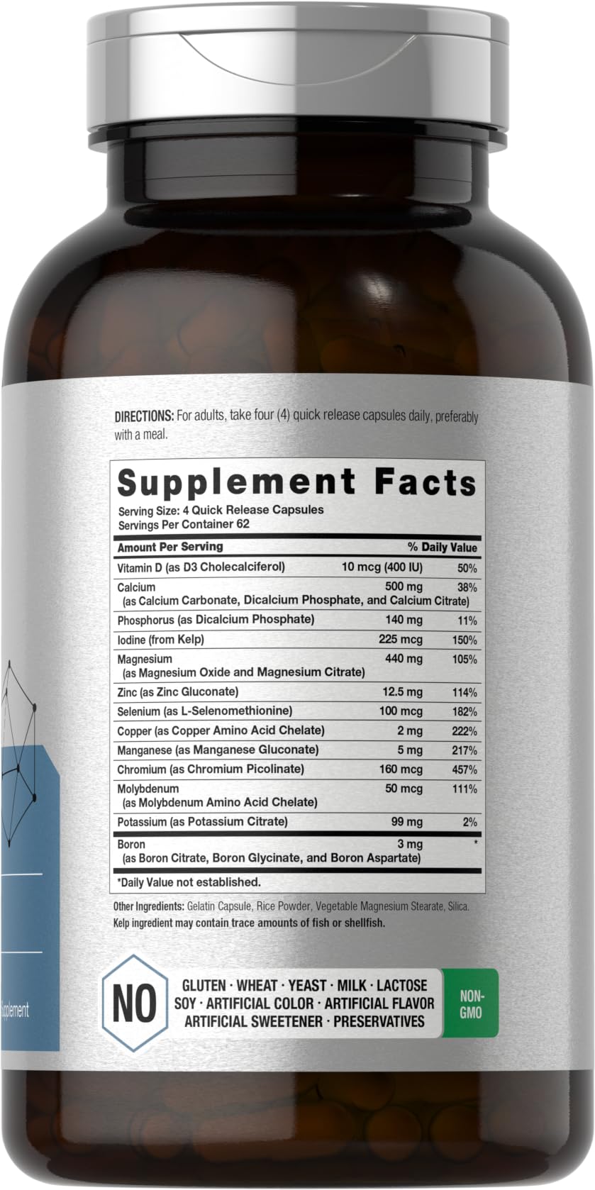 Horbäach Multi Minerals Supplement | 250 Capsules | Iron Free | Daily Mineral Complex for Men and Women | Non-GMO & Gluten Free HorbäachBuy Supplements Australia