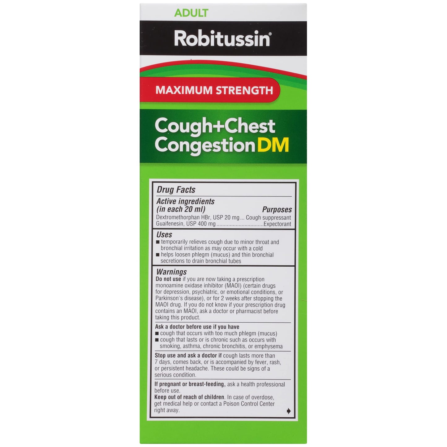 Robitussin Adult Maximum Strength Cough + Chest Congestion DM Max (8 fl. oz. Bottle), Cough Suppressant & Expectorant, Raspberry Flavor Robitussin buy supplements Au
