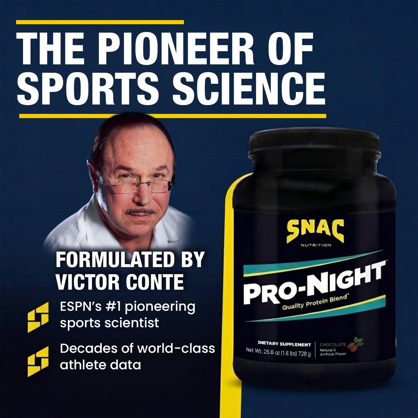SNAC Pro-Night Protein Powder Blend - Quality Protein Powder for Men and Women, Nighttime Recovery, High Protein Supplement, Supports Muscle Repair, 26g Protein per Serving, Chocolate Flavor, 1.6 lbs SNACBuy Supplements Australia