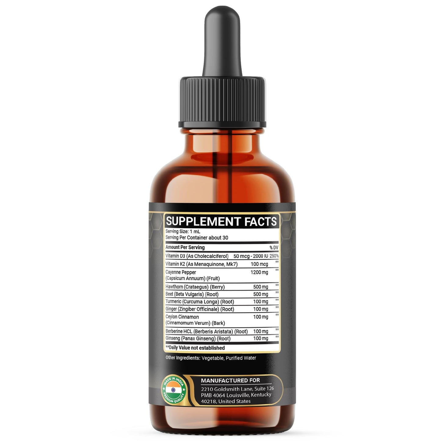 Penhoment 2 Packs - 2700 mg 10in1 Cayenne Pepper Liquid Drops with Hawthorn Berry, Vitamin D3 K2, Beet Root, Ginger Turmeric, Ginger, Ceylon Cinnamon, Berberine, and Ginseng - 2 Months Penhoment buy supplements Au