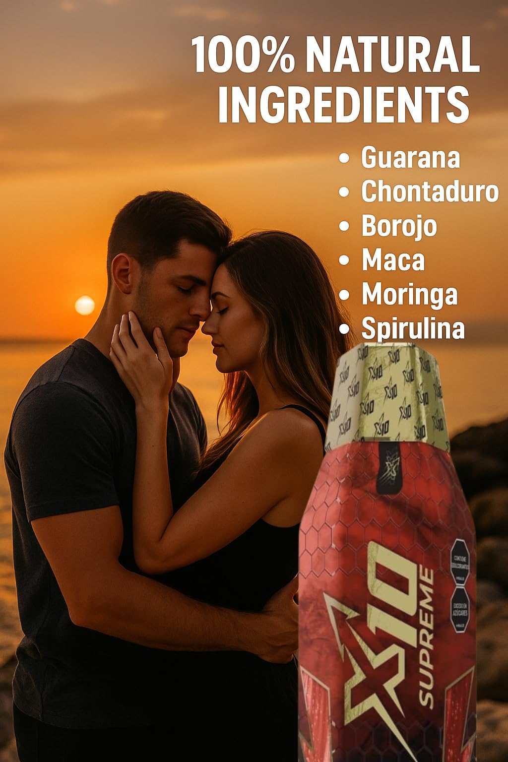 X10 Supreme Liquid 500 ML Natural Supplement (Similar Results as vitafer..Gold) - Chontaduro, Guarana, and Borojó Blend | 500 ML | Plant-Based Energy Support for Vitality X10Buy Supplements Australia