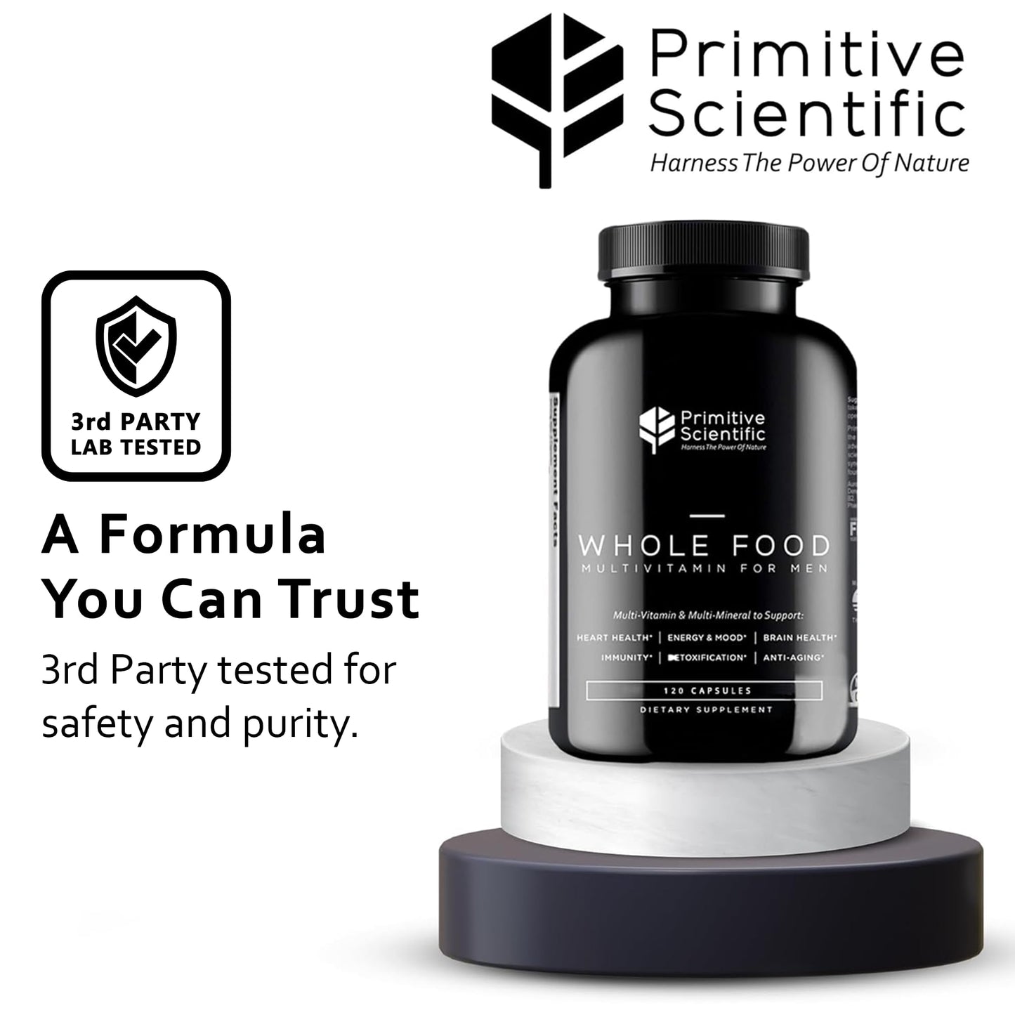 Primitive Scientific Whole Food Natural Multivitamin and Mineral Capsules for Men - All-Day Energy, Inner Zen, and Stronger You (120 Capsules) Primitive Scientific buy supplements Au