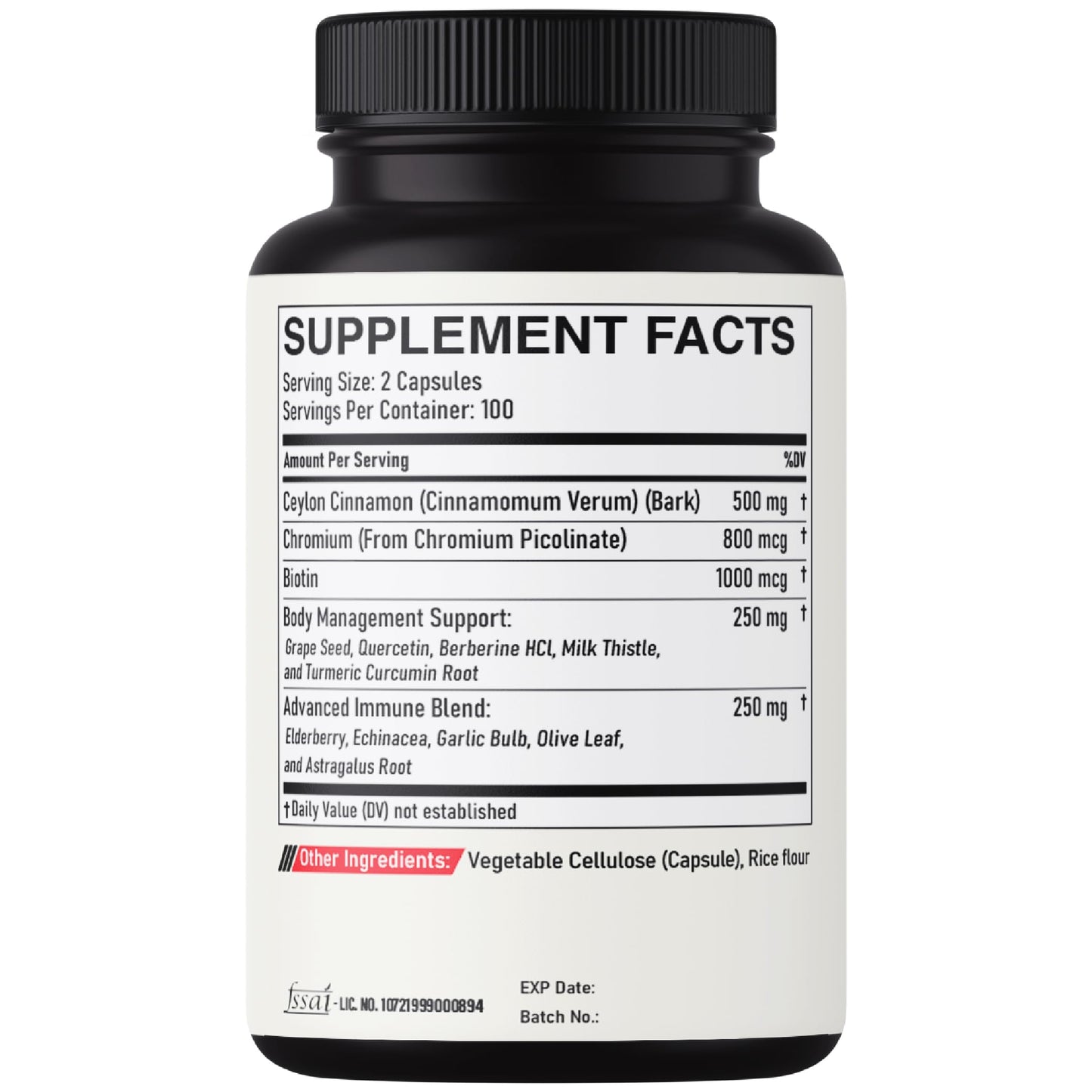 DEDICAD 13in1 Ceylon Cinnamon Capsules - 200 Capsules with Chromium Picolinate, Biotin, Grape Seed, Elderberry & More DEDICAD buy supplements Au