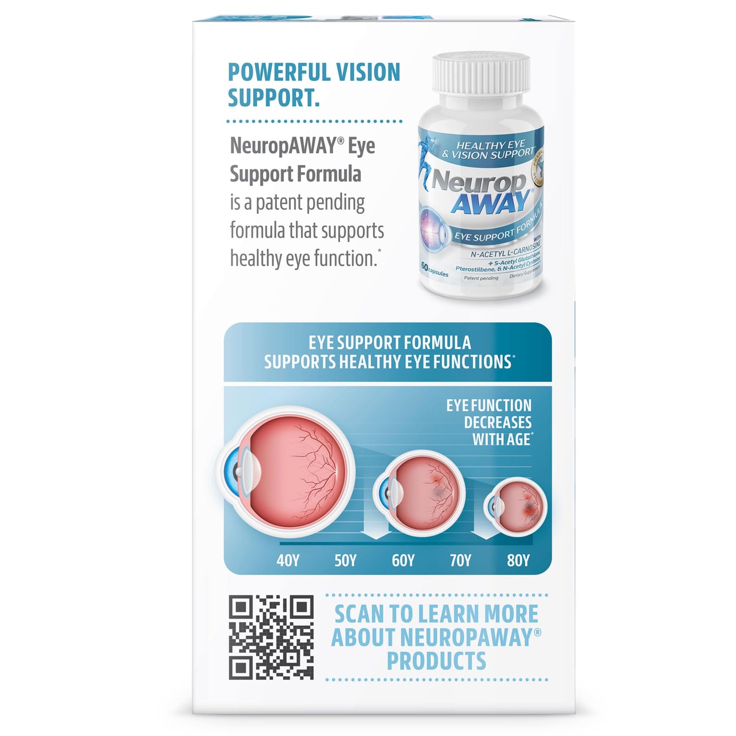 NeuropAWAY Eye Support Supplement 60CT with Lutein N-Acetyl L-Carnosine S-Acetyl Glutathione N-Acetyl Cystiene Pterostilbene Lycopene Zeaxanthin to Support Healthy Vision, Helps Blurry and Dry Eyes NeuropAWAYBuy Supplements Australia