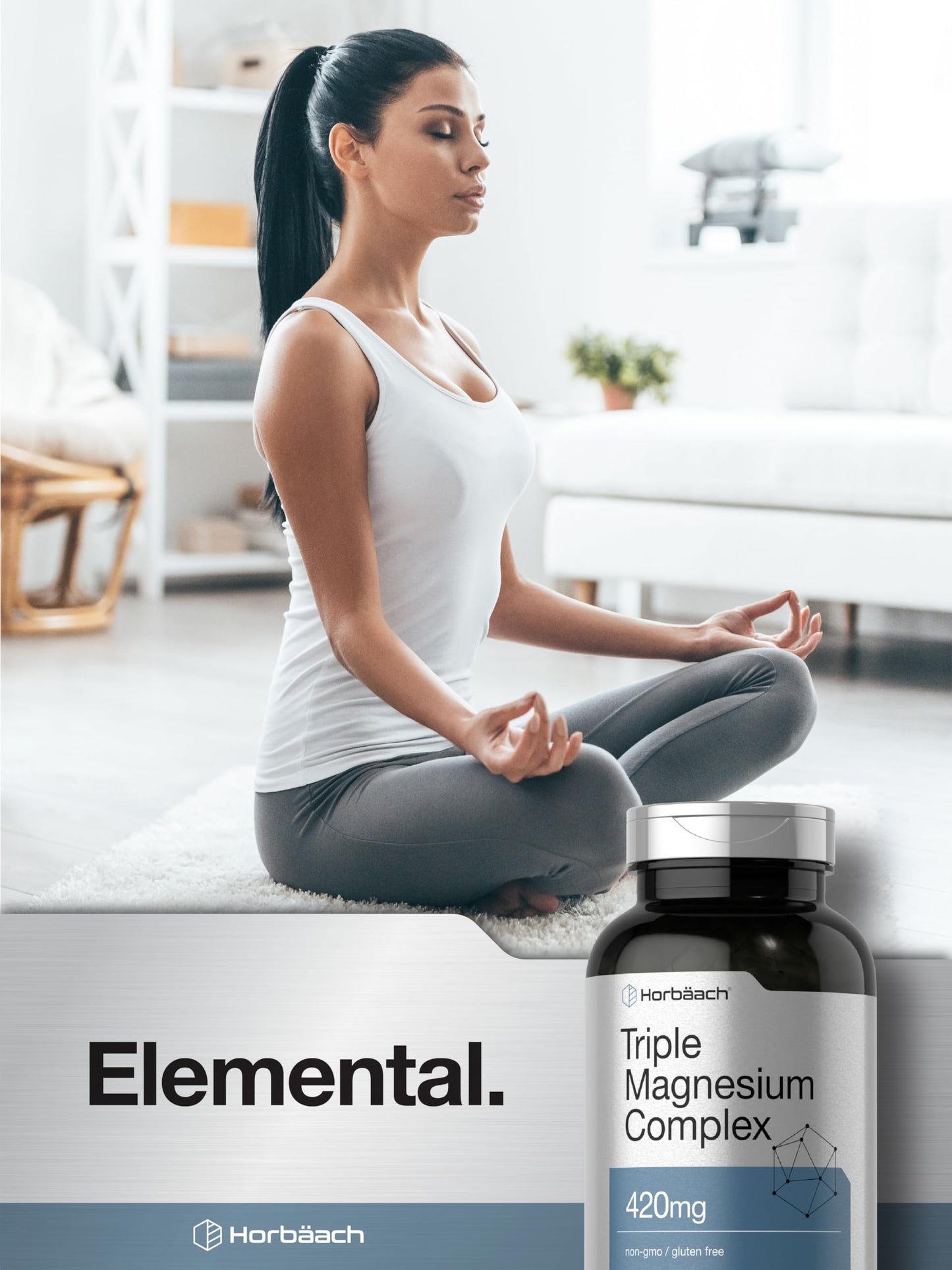 Horbäach Triple Magnesium Complex | 420 mg | 250 Capsules | Non-GMO and Gluten Free Formula | Magnesium Oxide, Citrate, and Aspartate Dietary Supplement Horbäach buy supplements Au