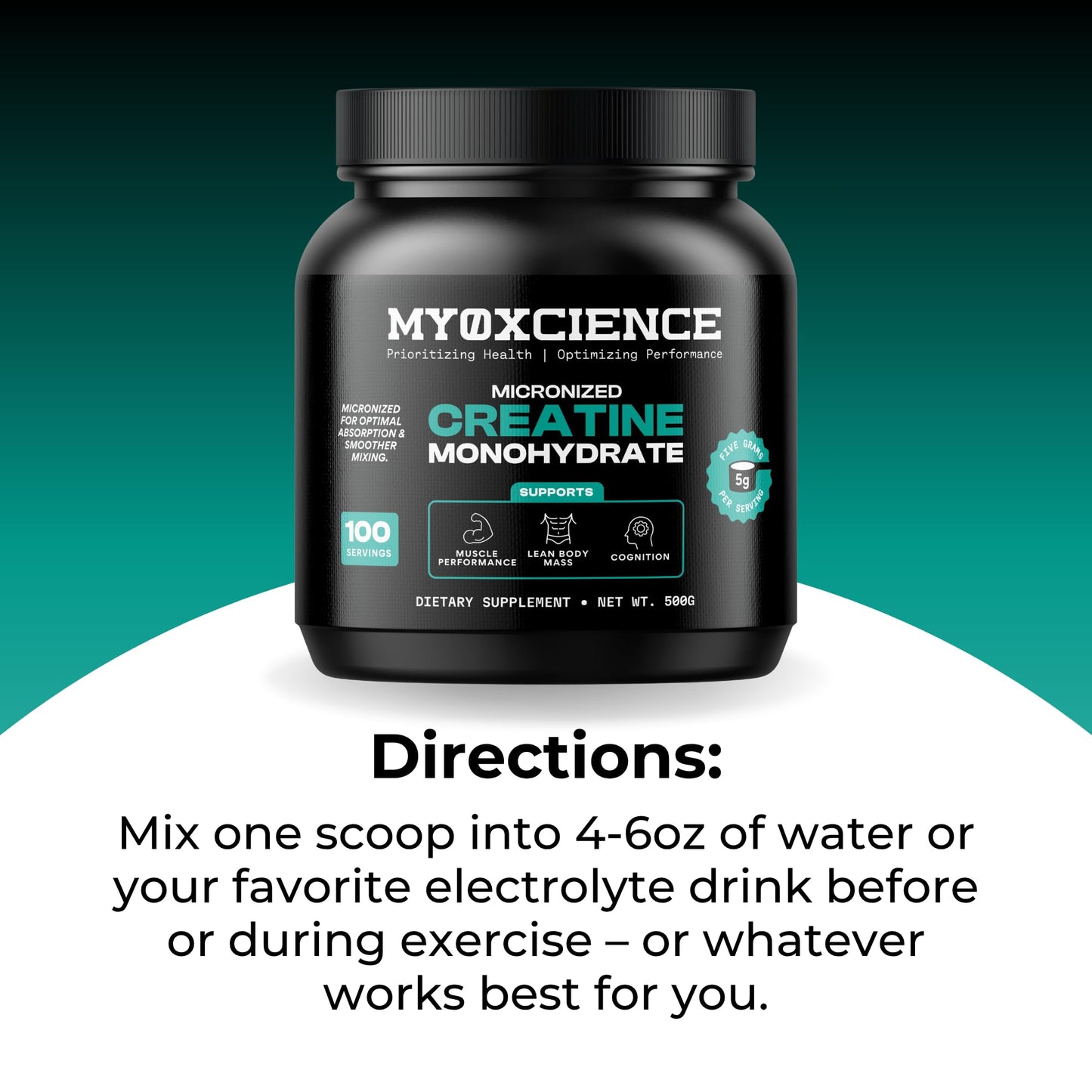 MYOXCIENCE Micronized Creatine | Supports Muscle Performance, Lean Body Mass, & Cognition | 100 Servings MYOXCIENCE buy supplements Au