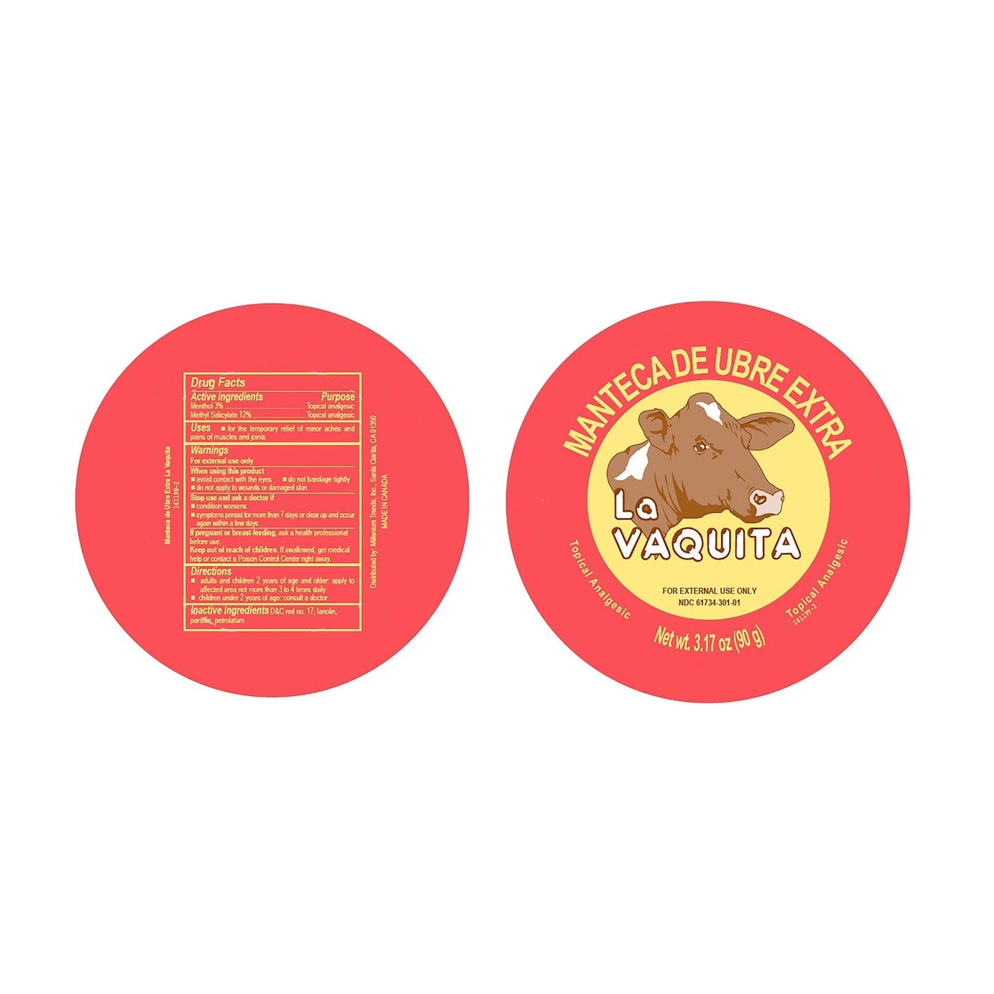 BILITOK 2 Pack La Vaquita Extra Strength Udder Balm Manteca Ubre De Vaca Pain Relief 3.17 Oz. Topical Analgesic La Vaquita ErectogenBuy Supplements Australia