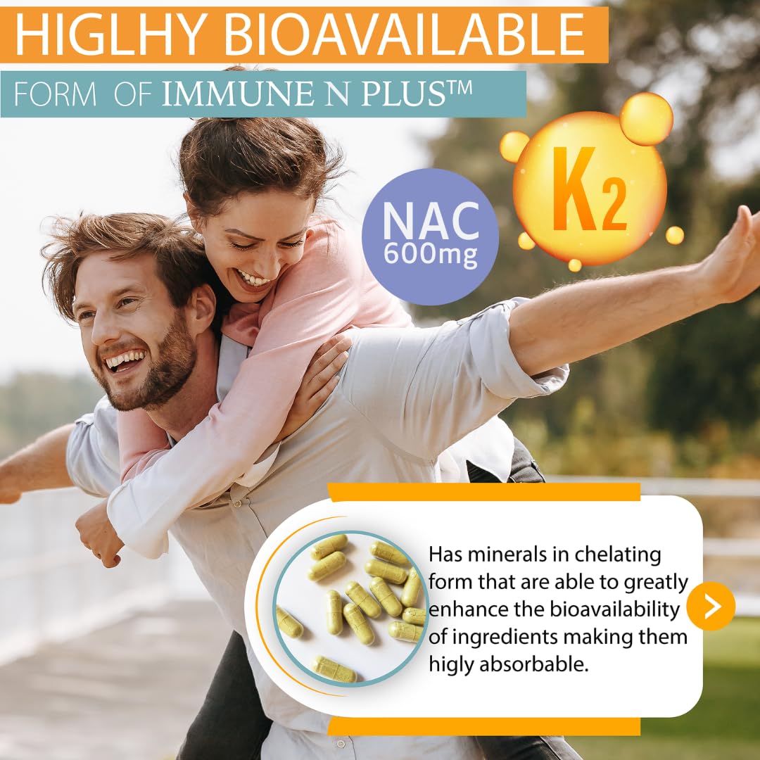 (90 Capsules), NAC 600mg, Quercetin 1,000mg, Vitamin C 500mg, Zinc 50mg, Vitamin D3 5,000iu, Selenium, Copper, Acerola, Ginger, Rutin, Citrus Bioflavonoids, Rose Hips, Echinacea, Immune N Plus 15 in 1 KAPPA NUTRITION buy supplements Au