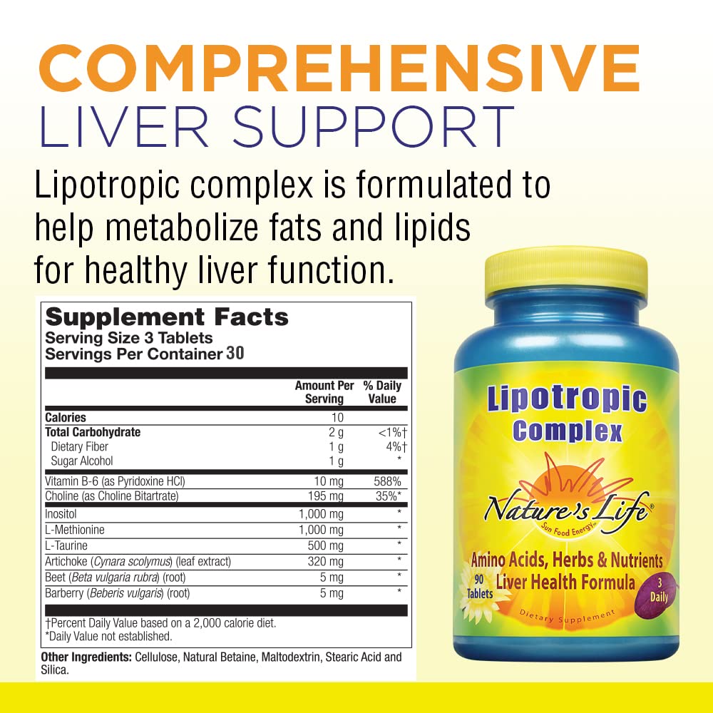 Nature's Life Lipotropic Complex | Comprehensive Support for Healthy Liver Function | with Choline & Inositol | Non-GMO | 90 Vegetarian Tablets Nature's LifeBuy Supplements Australia