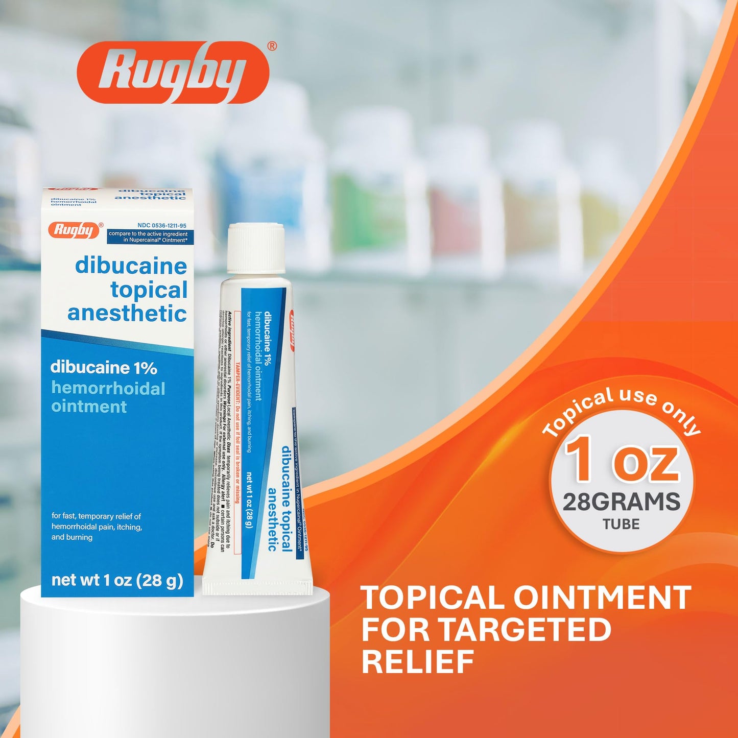 Rugby Dibucaine Topical Anesthetic 1% Hemorrhoid Ointment - Pain Relief Cream for Itching and Burning, Hemorrhoid Treatment, Anti Itch Cream 1 Oz (3 Pack) RUGBY LABORATORIESBuy Supplements Australia