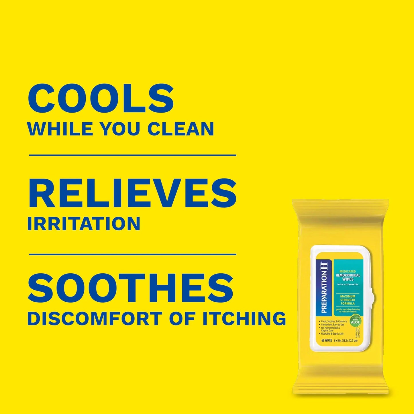 Preparation H Hemorrhoid Flushable Wipes with Witch Hazel for Skin Irritation Relief - 48 Count (Pack of 4) Preparation HBuy Supplements Australia
