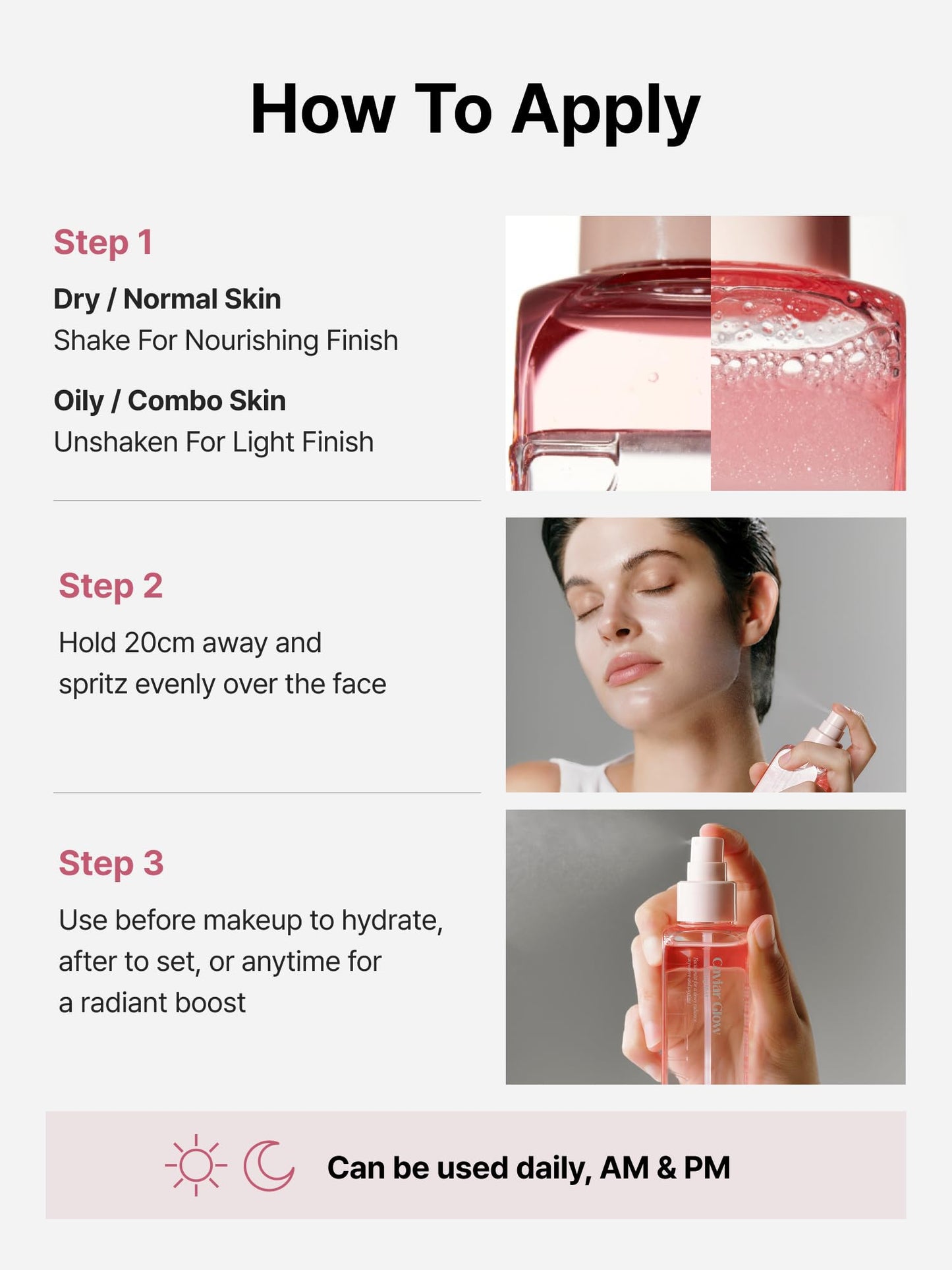Delere Caviar Glow Soothing Mist | Korean Glass Skin Spray Serum with 5% Caviar & Squalane - Instant 3-Second Radiance & Makeup Setting – Anti-Aging Collagen Booster for Sensitive Skin, 3.4oz Delere buy supplements Au