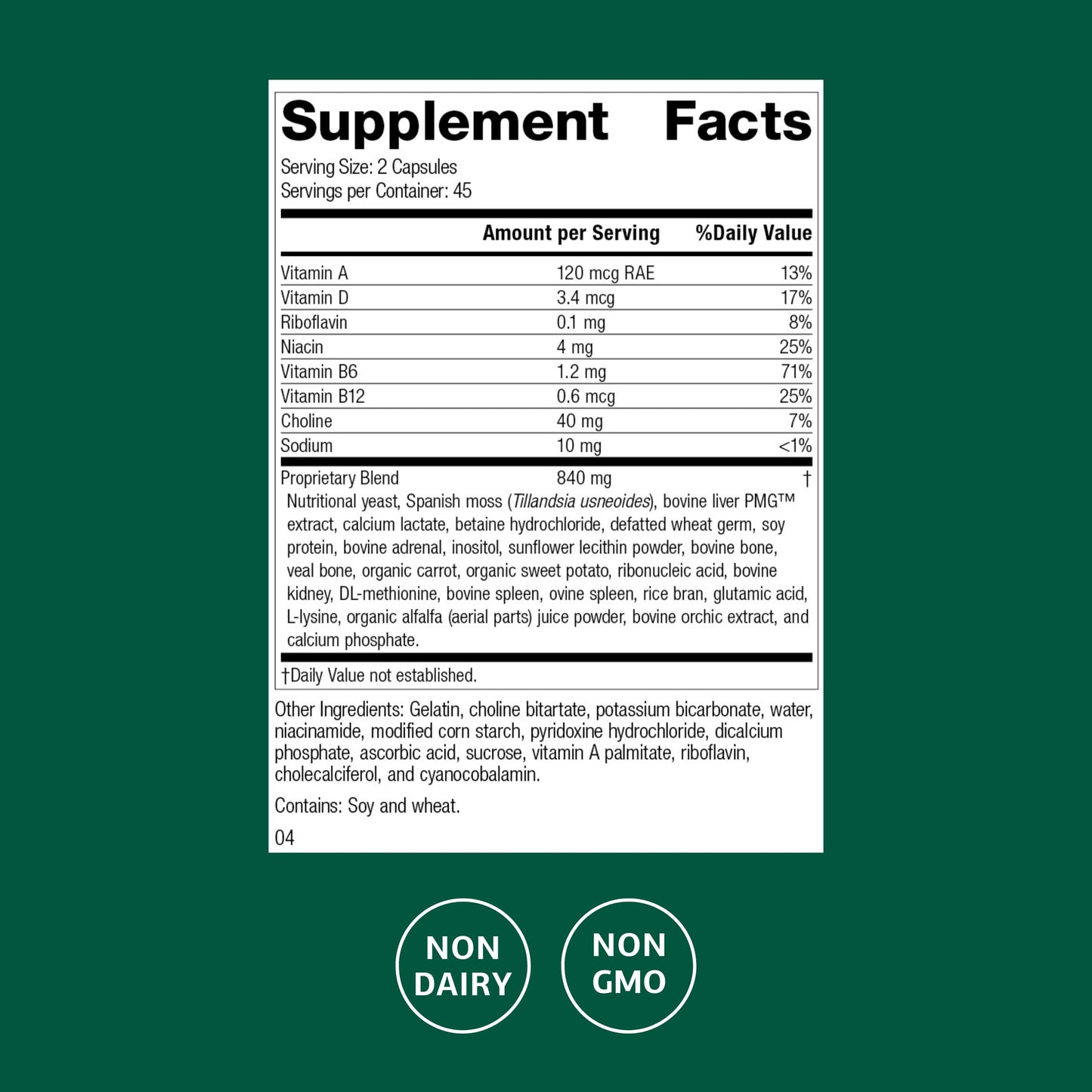 Standard Process Senaplex - Nervous System Support with Niacin, Vitamin B12 & B6 - Supports Brain Health & Cellular Health - Offers Antioxidant Activity - Non-Dairy - 90 Capsules (45 Servings) Standard Process Inc.Buy Supplements Australia
