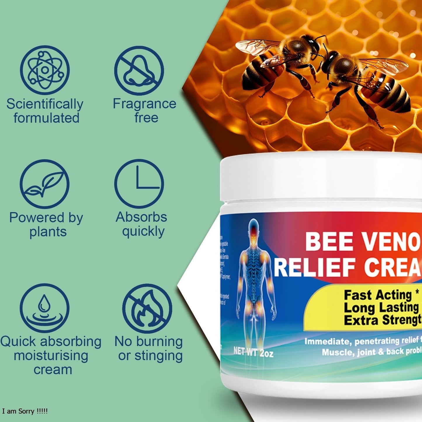 DUBOONAIO Bee Venom Joint Muscle Bone Cream, High Strength Fast Acting, Help for Back, Neck, Hand, Feet, Knee, Muscle, Shoulder, Wrist, Elbow, Hip, Nerve, Ankle, Foot Discomfort DUBOONAIOBuy Supplements Australia