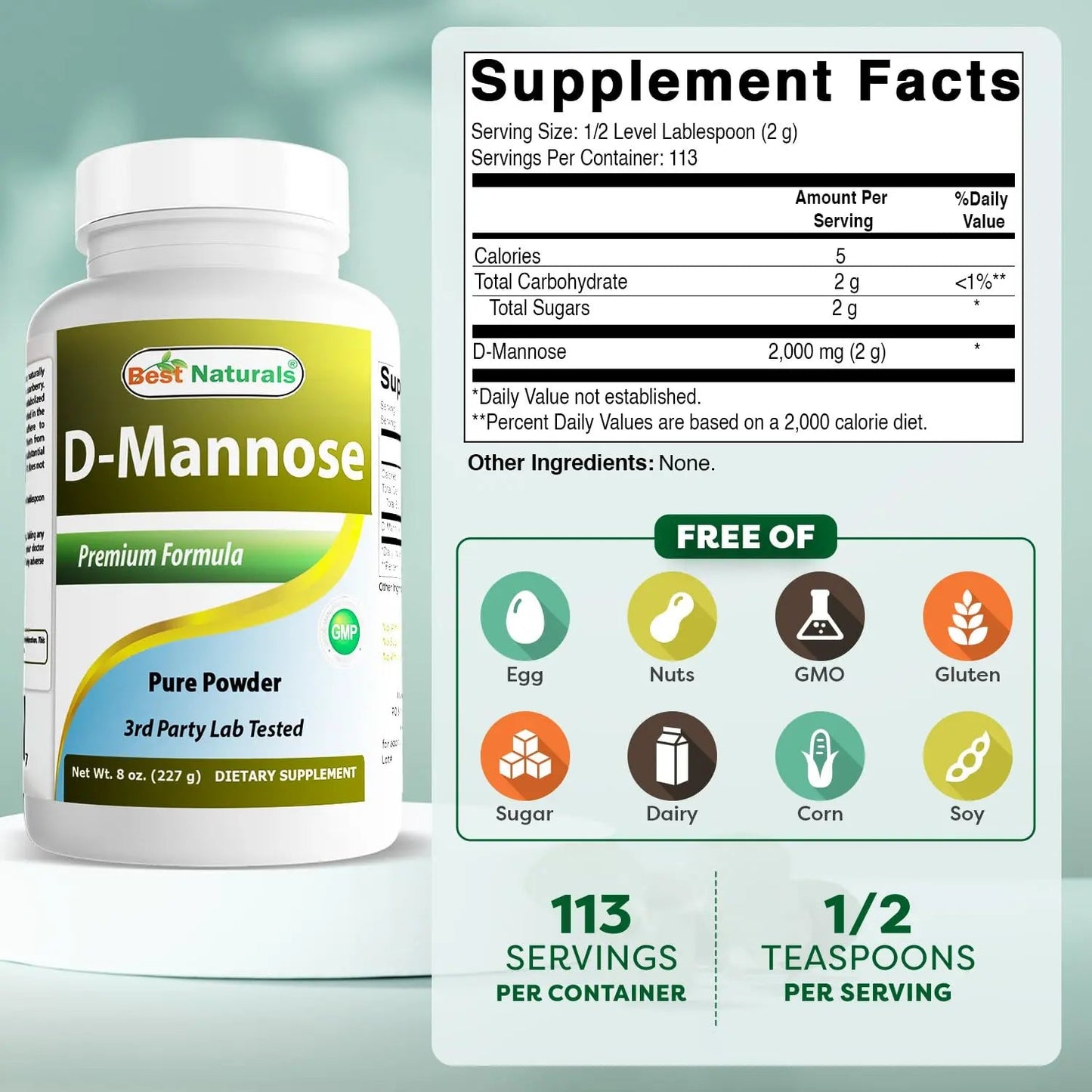 Best Naturals D-Mannose Pure Powder - Urinary Tract Cleanse Supplement - 8 OZ Best NaturalsBuy Supplements Australia