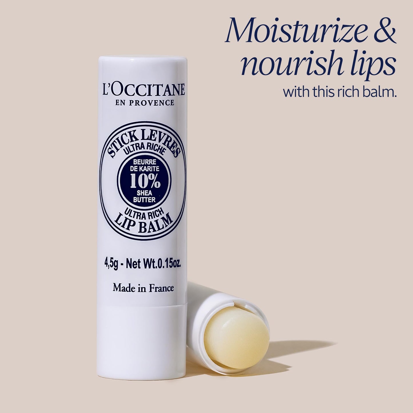 L'OCCITANE 10% Organic Shea Butter Ultra Rich Lip Balm Stick, Moisturizes, Nourishes, Repairs & Softens Dry, Chapped Lips, Long Lasting, Vegan L'OCCITANEBuy Supplements Australia