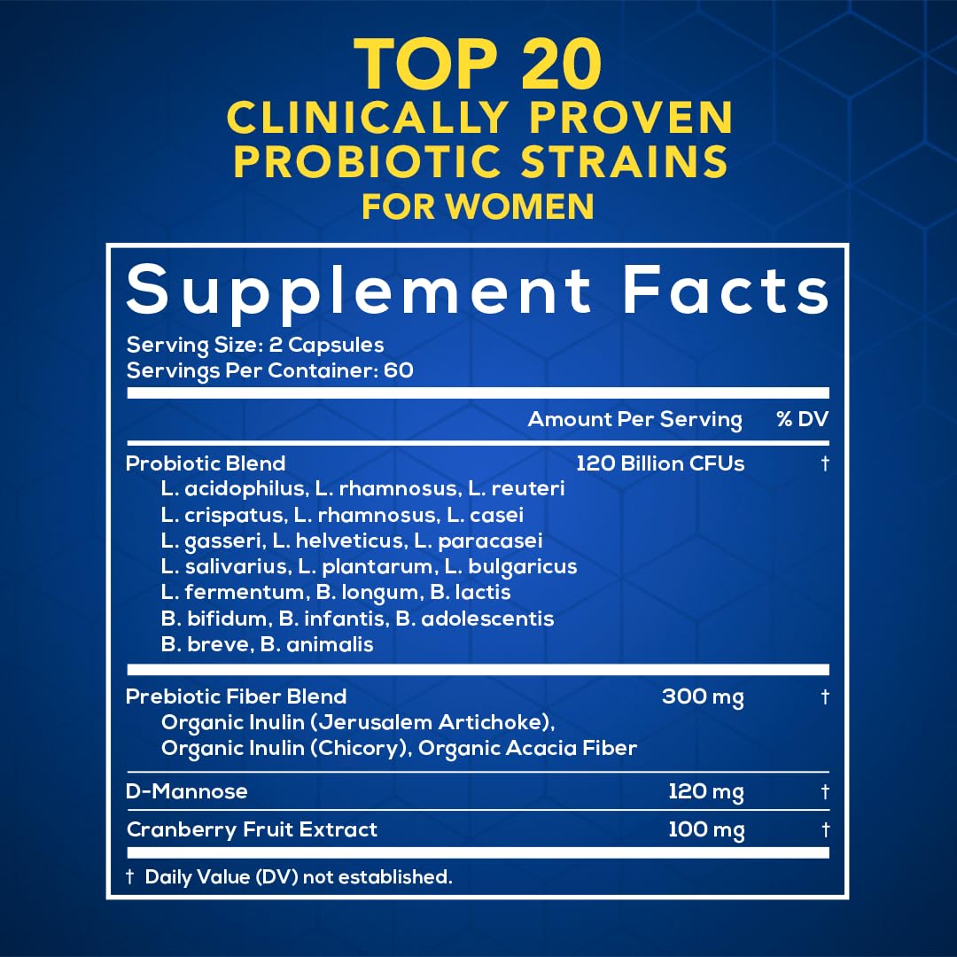 MOM NUTRIX Probiotic for Women - Vaginal, Gut, UT, pH Balance, Feminine & Digestive Health - Prebiotics with Probiotics, Cranberry, D-mannose - Bifidobacterium and Lactobacillus - 120 Capsules MOM NUTRIX buy supplements Au