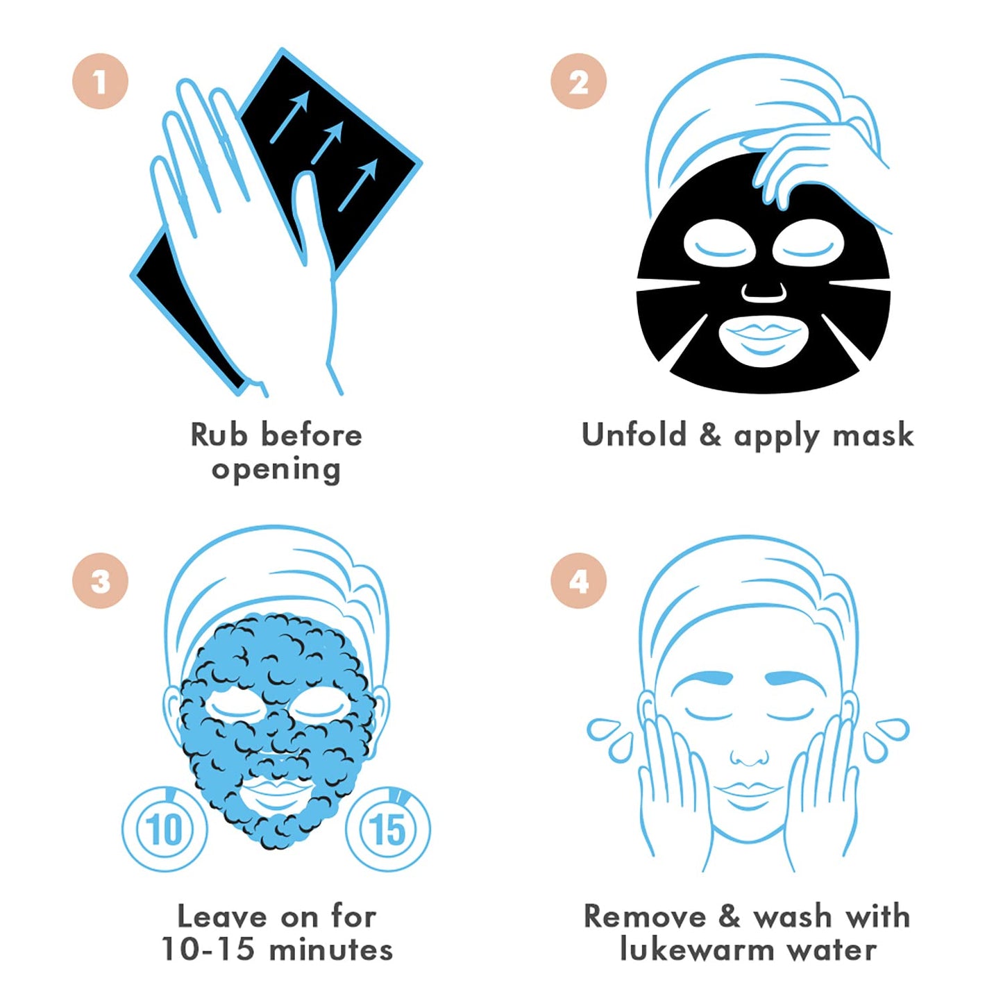 Ebanel Bundle of Charcoal Peel Off Face Mask, and 10-Pack Carbonated Bubble Clay Mask