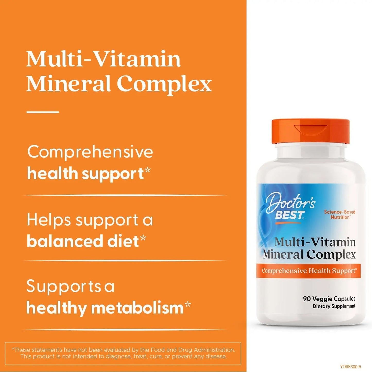 Doctors Best Multi-Vitamin Mineral Complex, Comprehensive Health Support, Non-GMO, Gluten Free, Vegan 90 Veggie Capsules Doctor's BEST