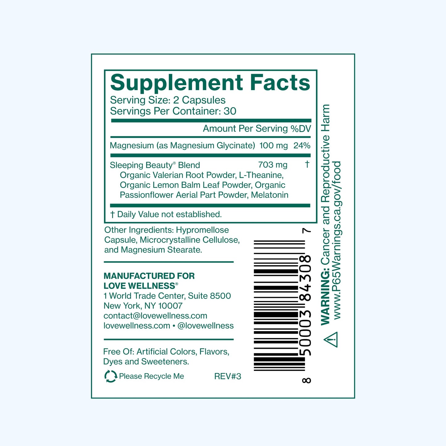 Love Wellness Sleeping Beauty | Sleep Support with Melatonin, Magnesium & L-Theanine | Promotes Restful Sleep, Relaxation & Calmness | Organic Valerian Root Powder & Lemon Balm | 60 Count Love Wellness buy supplements Au