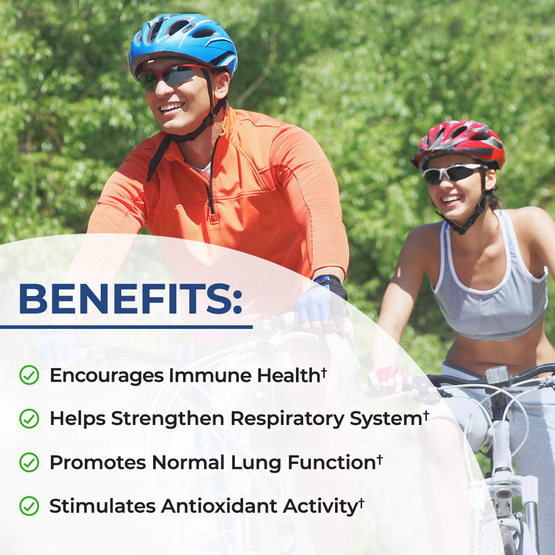 Respiratory & Immune Lung Support Supplement with Quercetin, Vitamin D & Cordyceps, Helps Soothe Respiratory Tissues While Loosening Mucus, Lung Health Vitamins for Women & Men, 60 Capsules BioSchwartzBuy Supplements Australia