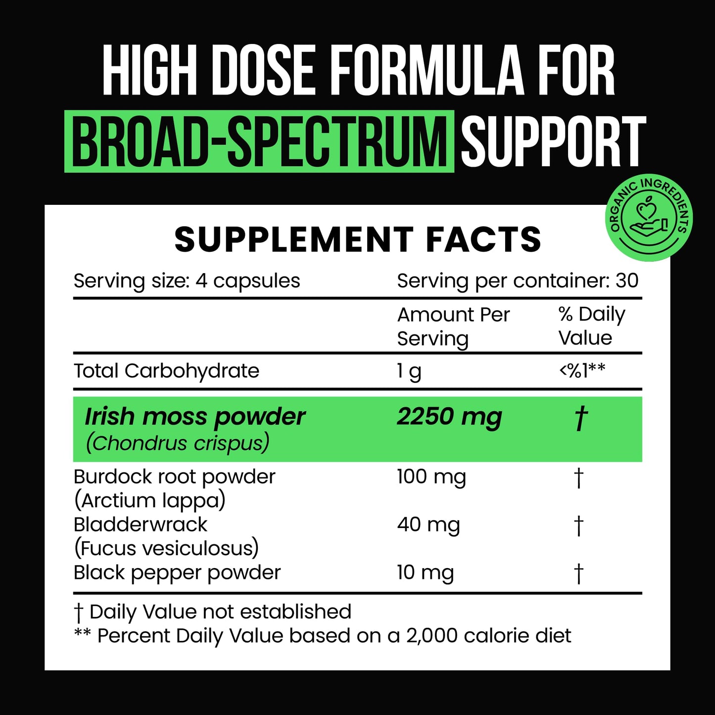 VitaRaw Organic Irish Sea Moss Capsules 2400 mg - Burdock Root and Bladderwrack Powder Real Seamoss Pills for Immune Support, Joint and Gut Health Help - Raw Sea Moss Advanced Herbal Supplement VitaRawBuy Supplements Australia