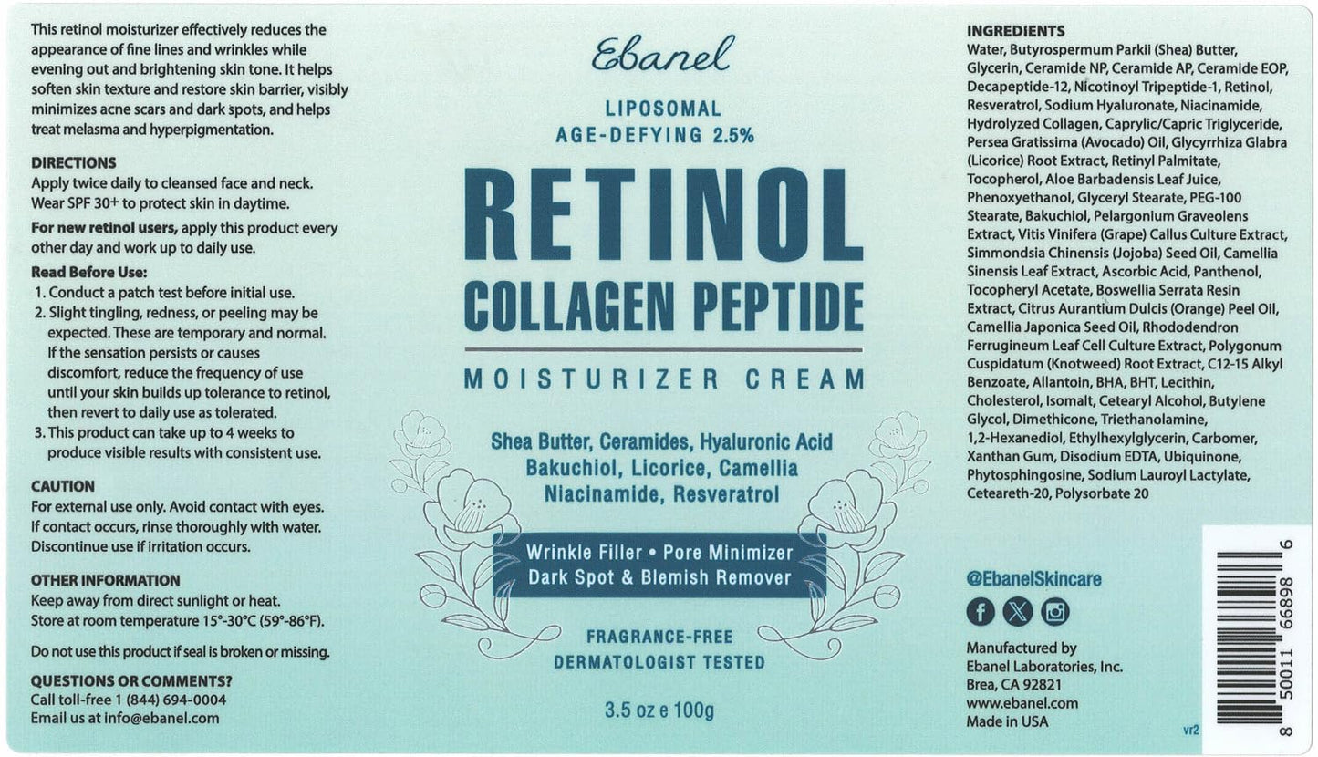 Ebanel Bundle of 2.5% Retinol Moisturizer and Serum