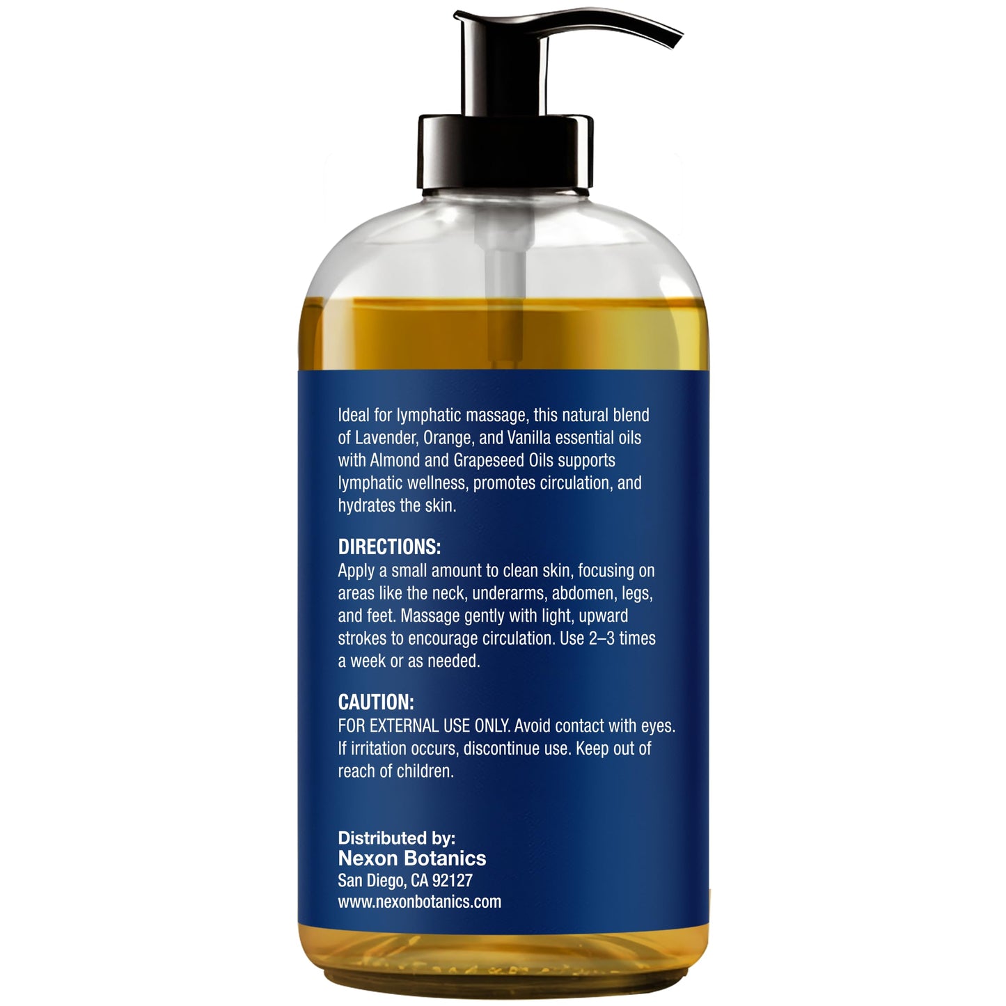 Lymphatic Drainage Massage Oil for Massage Therapy 8 fl oz - Refreshing and Relaxing - Natural Oils with Arnica, Vanilla and Lavender Oil - for Men and Women - Nexon Botanics Nexon Botanics buy supplements Au