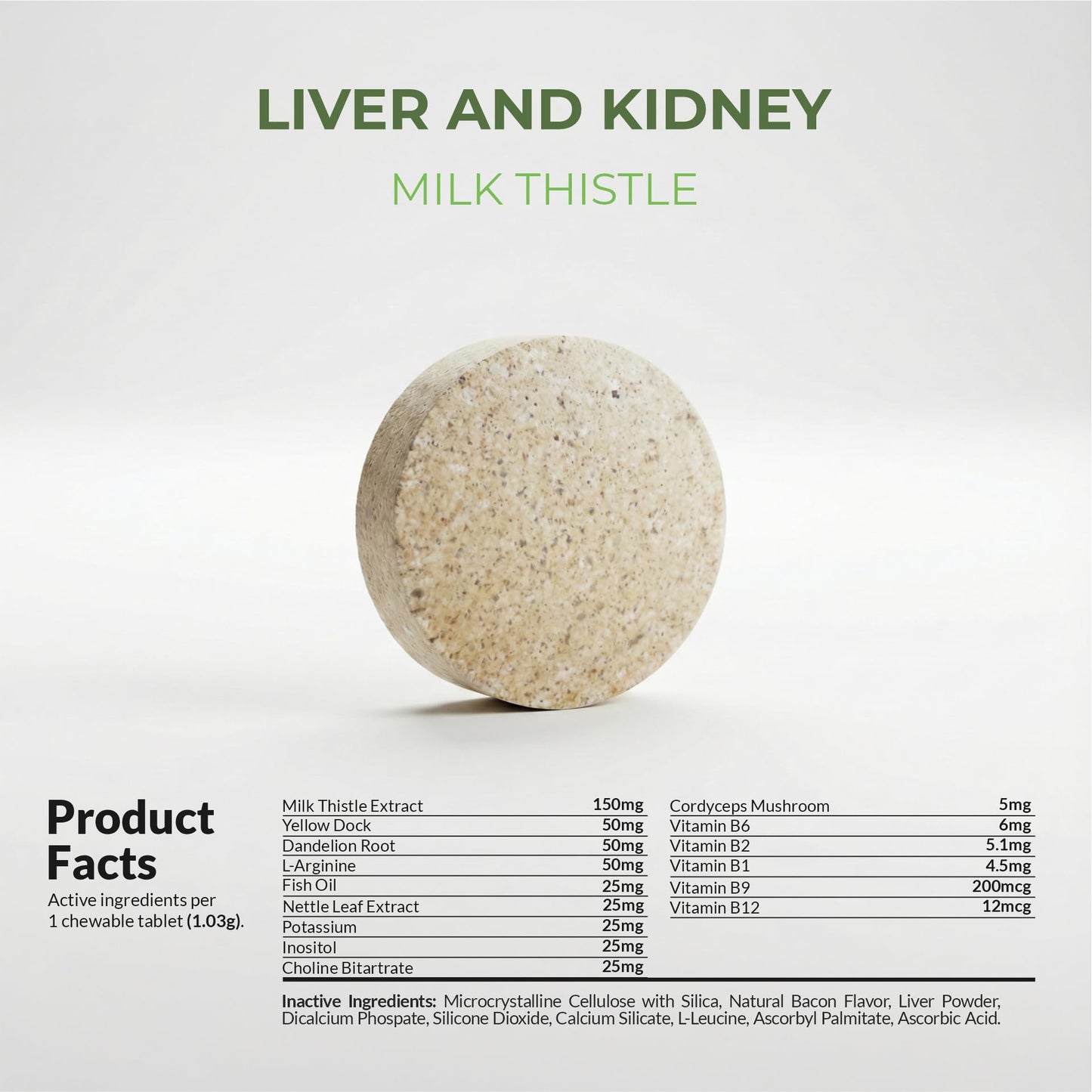Milk Thistle for Dogs - 120 Chewable Tablets - Silymarin - Liver and Kidney Support with EPA & DHA - Detox - Liver Supplement for Dogs
