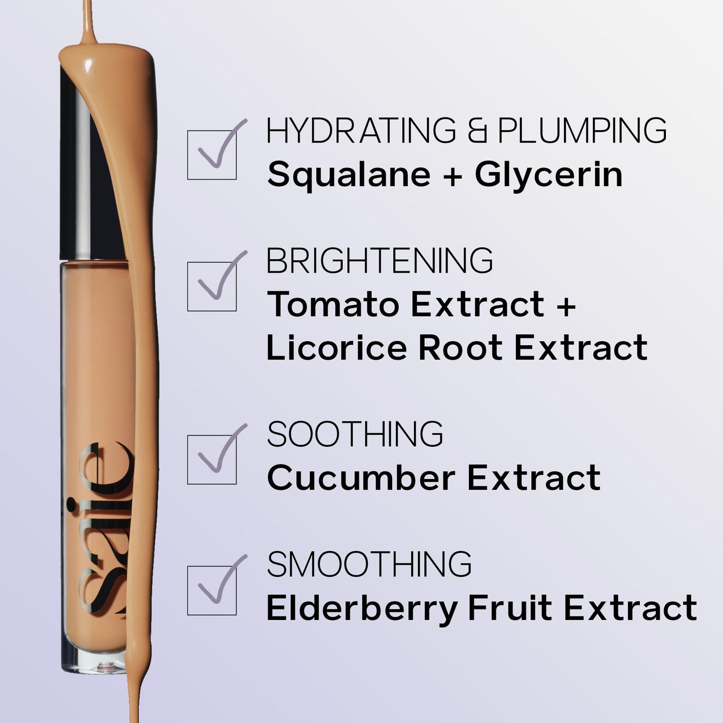 Saie Hydrabeam Under Eye Brightener - Sheer + Hydrating Concealer with Glycerin, Squalane + Cucumber Extract - Brightening Under Eye Concealer + Corrector for Even, Glowing Skin - Shade 6 (0.2 oz) SaieBuy Supplements Australia