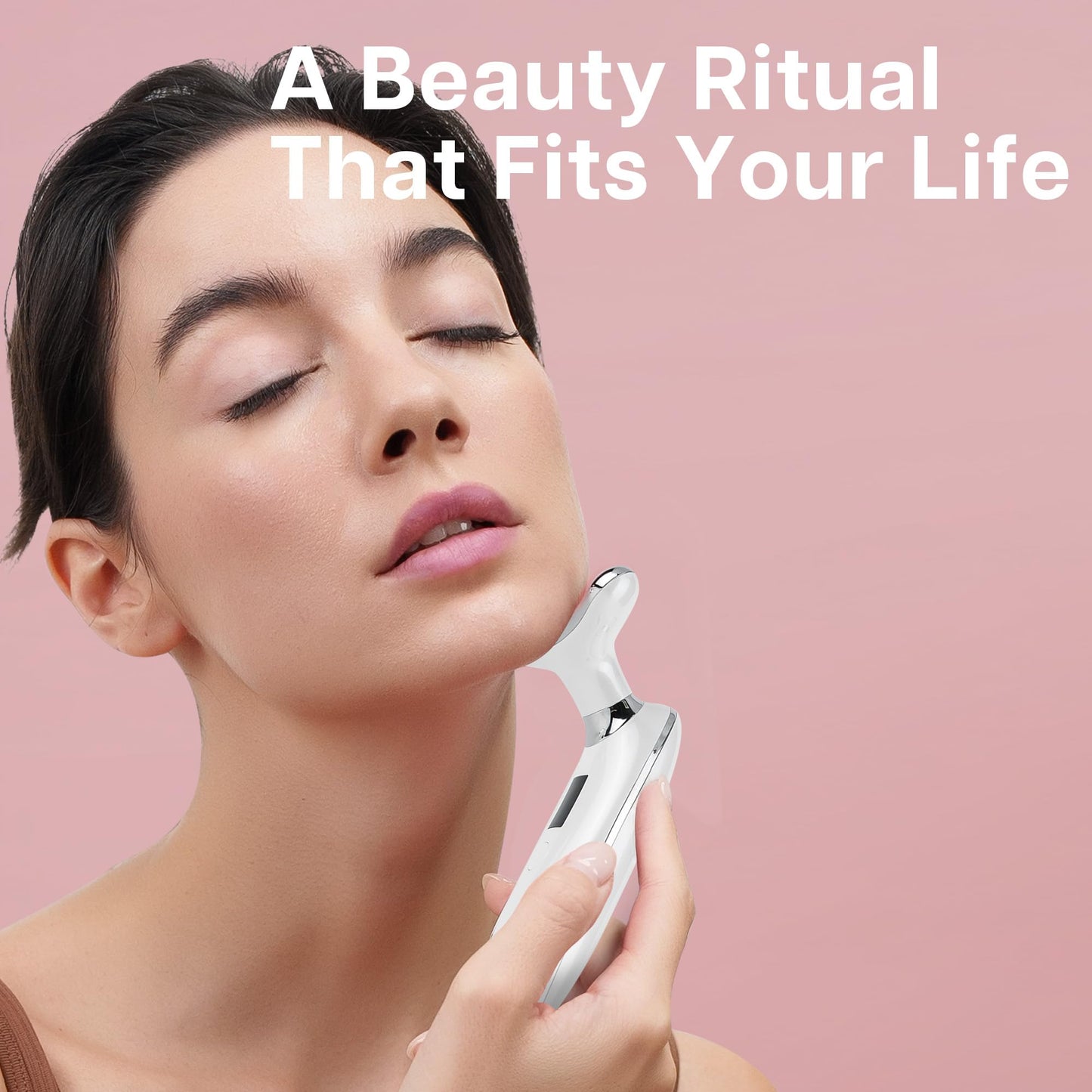VRAIKO Lilac 7-in-1 Beauty Massager for Face and Neck - Jawline Lifting & Firming - Face Lymphatic Drainage Massager for Anti Aging Wrinkle, Forehead Lines, and Dark Circles, White VRAIKO buy supplements Au