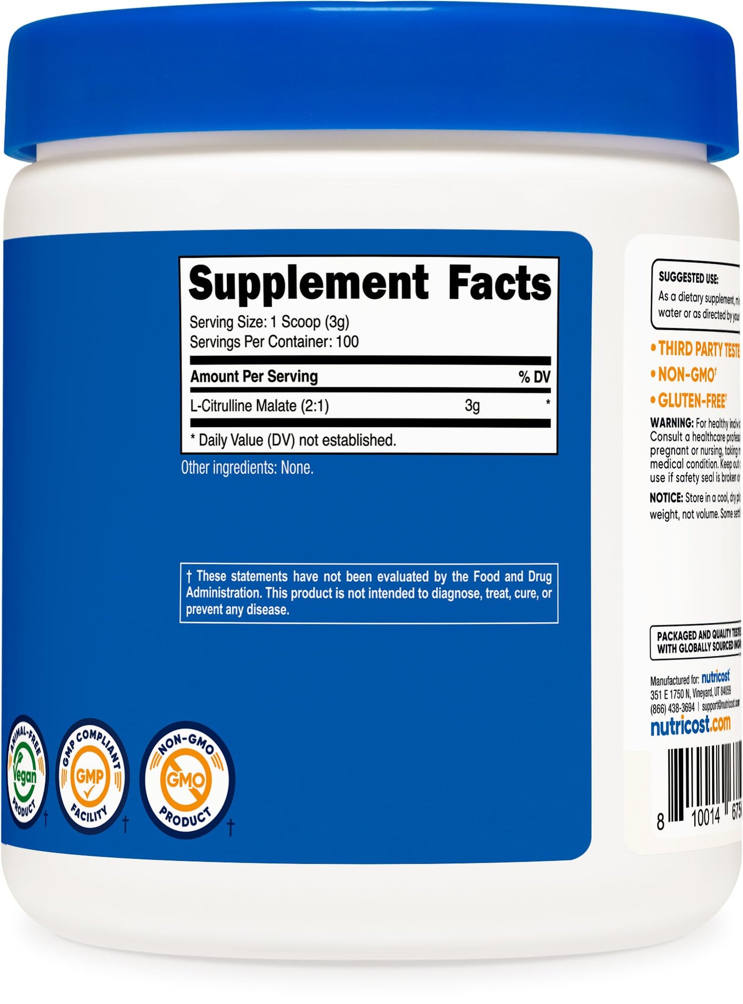 Nutricost L-Citrulline Malate (2:1) Powder (300 Grams)