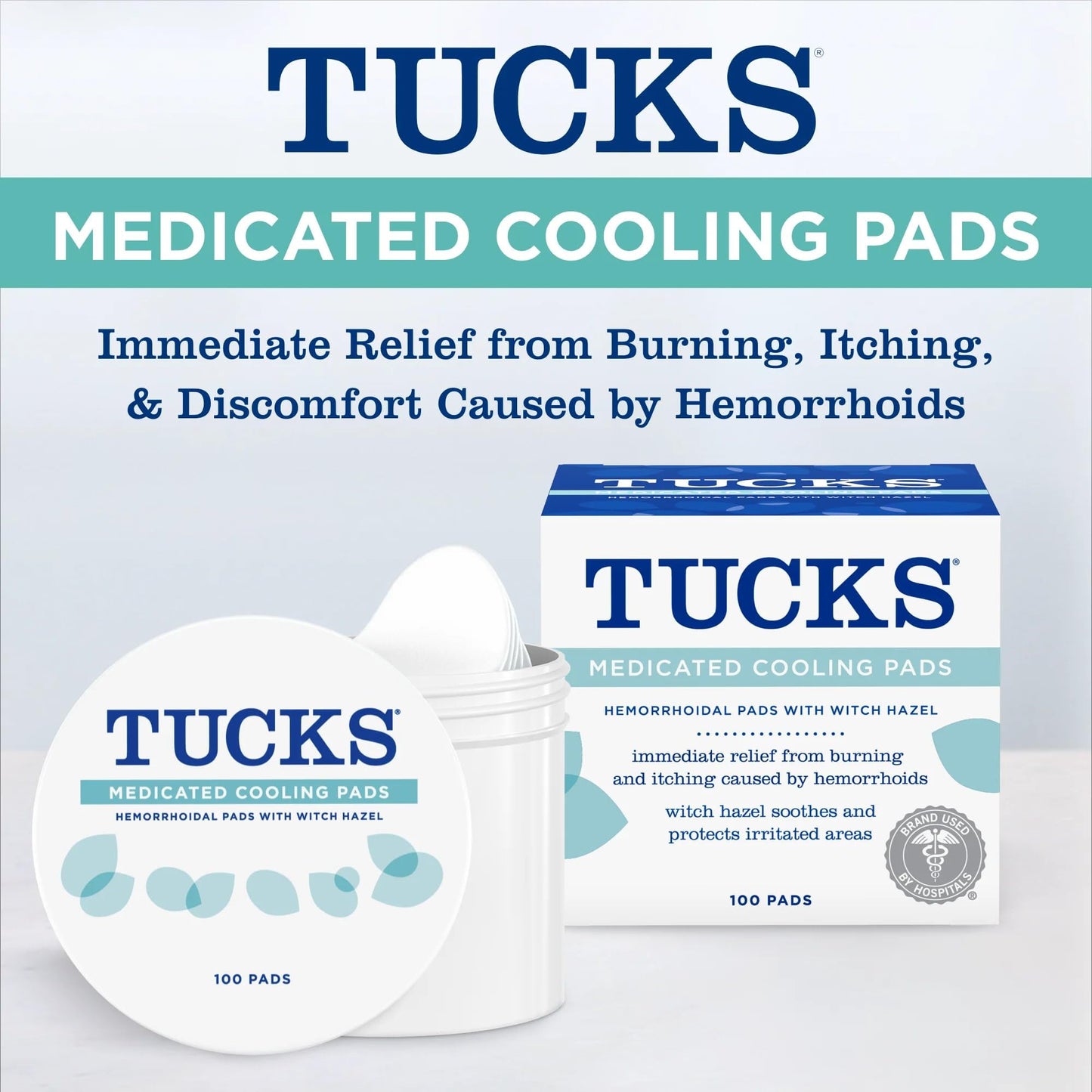 TUCKS Medicated Cooling Pads, 200 Count - Witch Hazel Pads for Sensitive Areas, Cleanse and Protect from Irritation TUCKSBuy Supplements Australia
