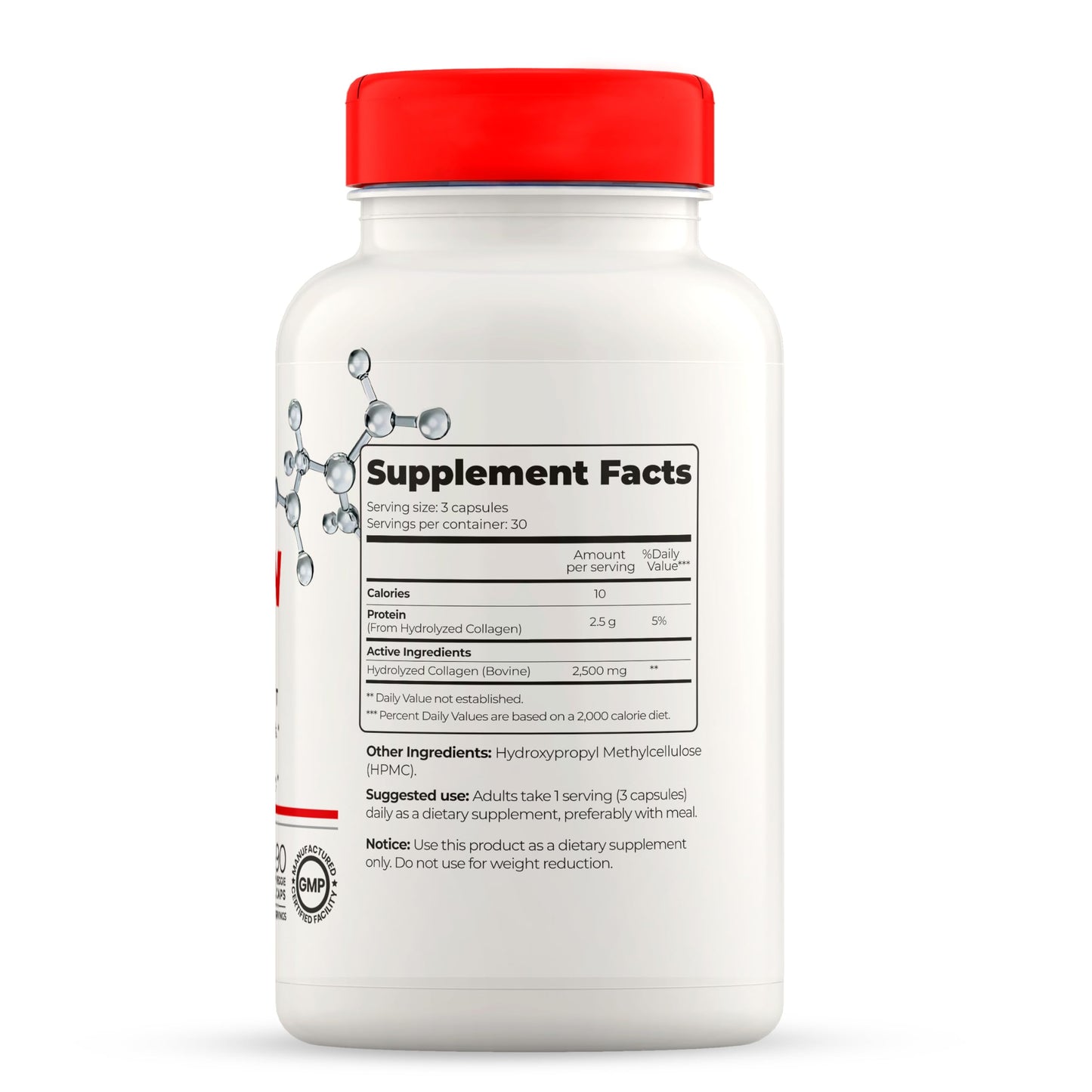 Full Life Hydrolyzed Collagen Supplements - Bovine Collagen Pills for Women and Men - Kosher Collagen Capsules, Gluten-Free - 90 Veggie Capsules 2,500mg Full Life buy supplements Au