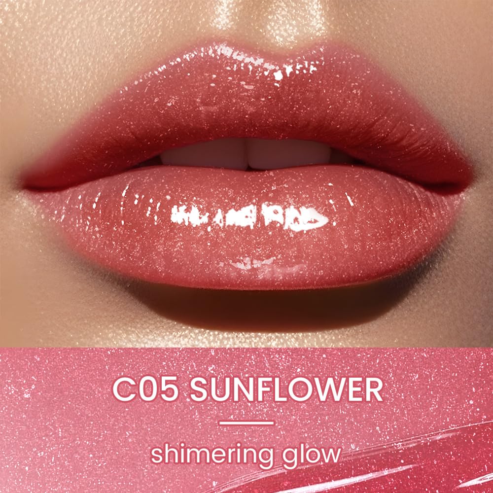 CATKIN Glossy Lip Balm Ultra Hydating Glow Lip Tinted Jelly Plump Melting Balm Shea Butter Repair Soothing For Dry Lips Dewy Finished 0.12 oz C05 SUNFLOWER CatkinBuy Supplements Australia