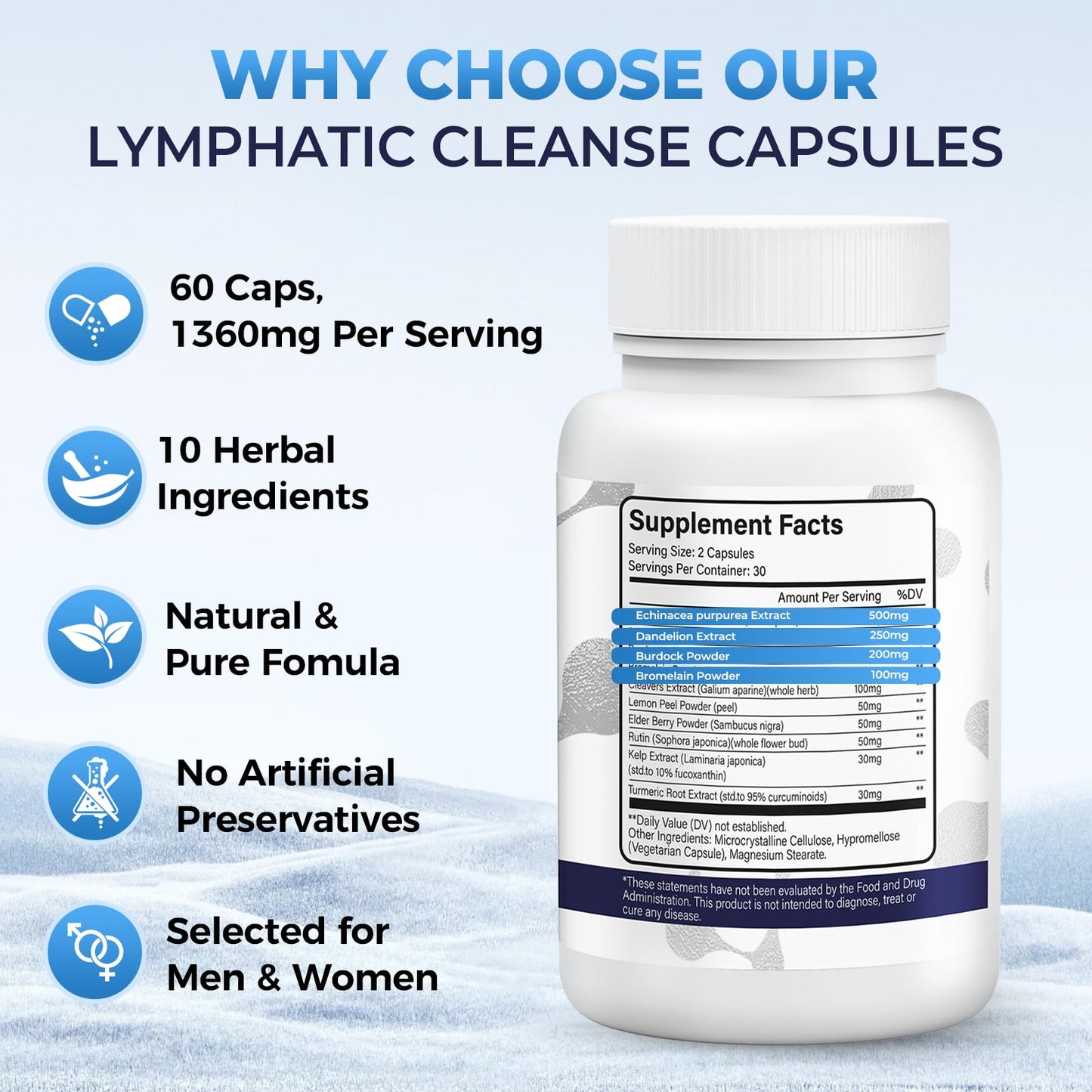 Lymphatic Drainage Supplements for Lymph System Cleanse & Immune Support, Lymphatic Support Supplement, Detox & Liver Health, Natural Herbal Blends with Echinacea, Dandelion, Burdock, 60 Capsules SOPMYBFRU buy supplements Au
