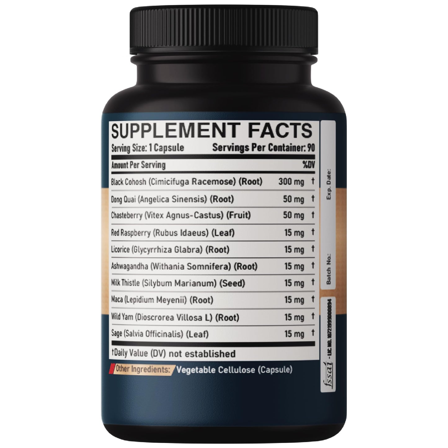 DEDICAD Black Cohosh Supplement - 3 Months for Menopause & Immune Health - Blend of 12 Potent Herb Includes Dong Quai, Chasteberry, Wild Yam, Red Clover, Black Pepper & Others - 90 Vegan Capsules DEDICAD buy supplements Au