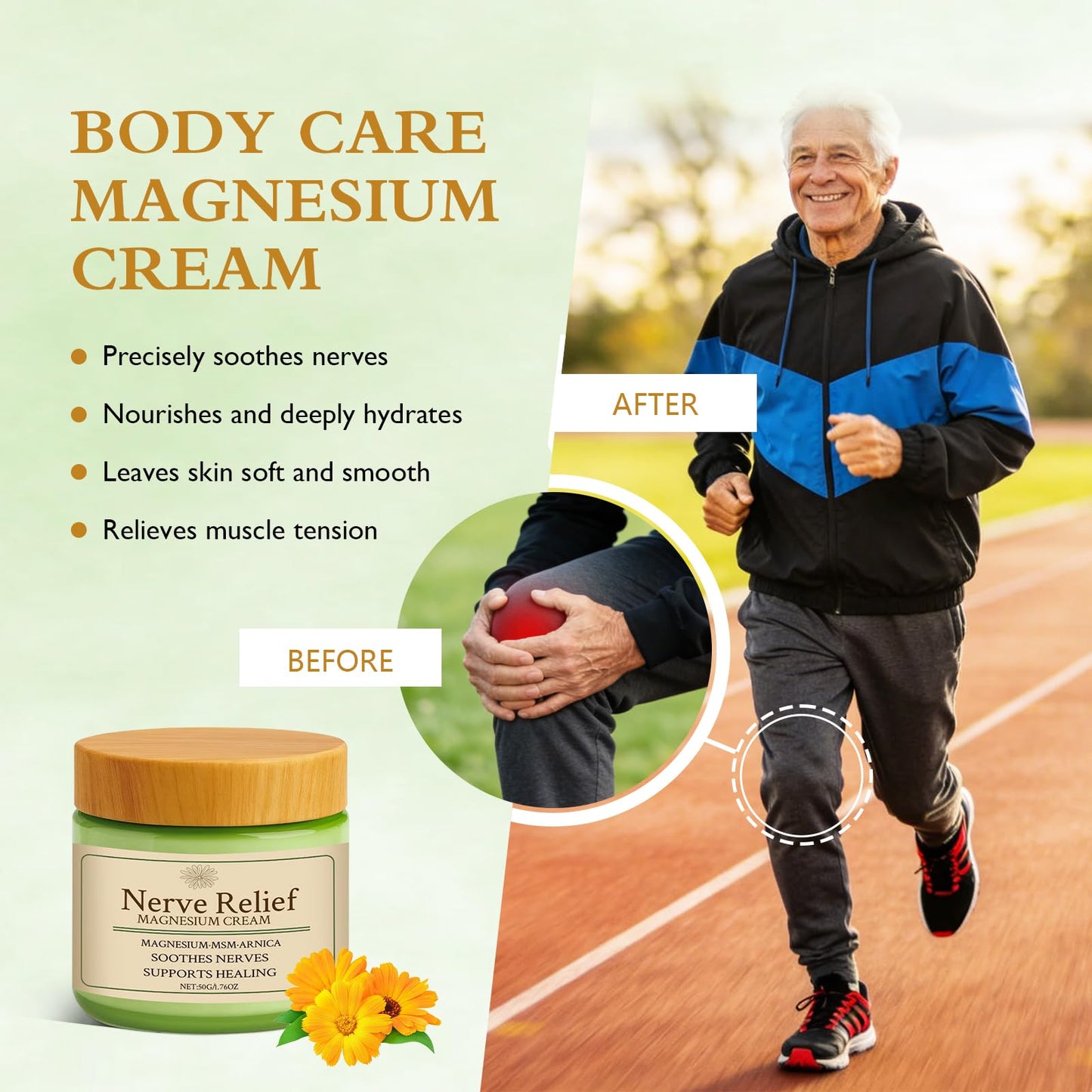 Vincofoo Nerve Relief Magnesium Cream with MSM & Arnica, Soothes Nerves & Daily Soothing Support VincofooBuy Supplements Australia