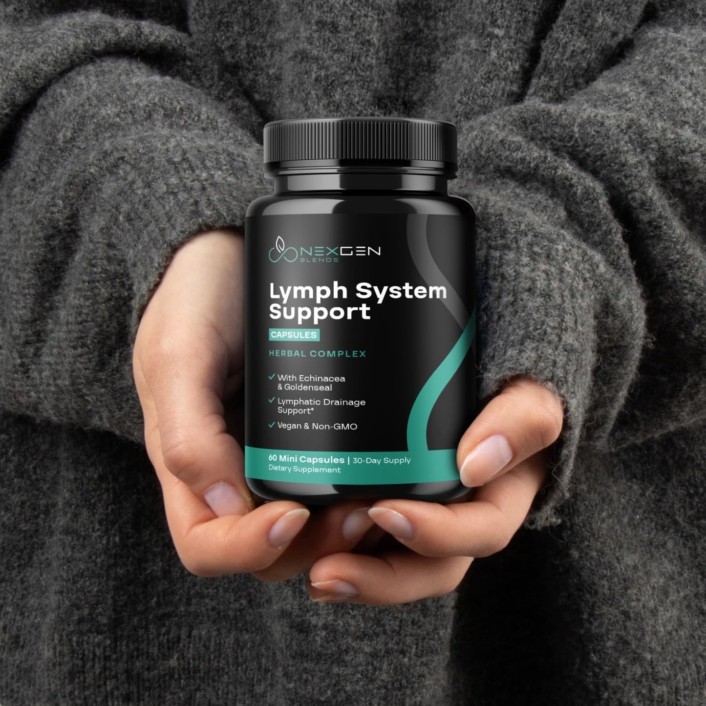 Herbal Lymph System Support Supplement - Lymphatic Support Complex with Echinacea Goldenseal Astragalus & Hydroxytyrosol for Lymphatic Drainage & Immune Support - Vegan Non-GMO Gluten Free (1 Month) NEXGEN BLENDS buy supplements Au