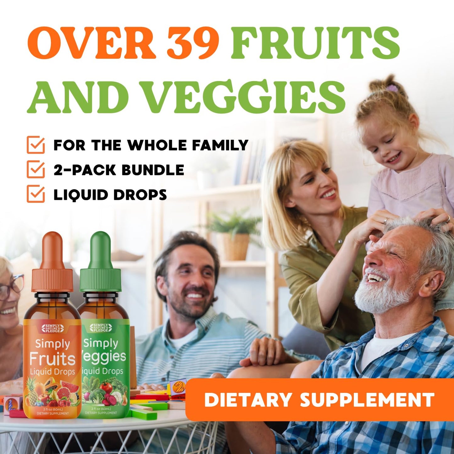 Simply Nature's Pledge - Fruit and Vegetable Supplements - Liquid Drops - Made with Whole Food Superfoods, Packed Vitamins & Minerals - Soy Free - Made in The USA Simply Nature's PledgeBuy Supplements Australia