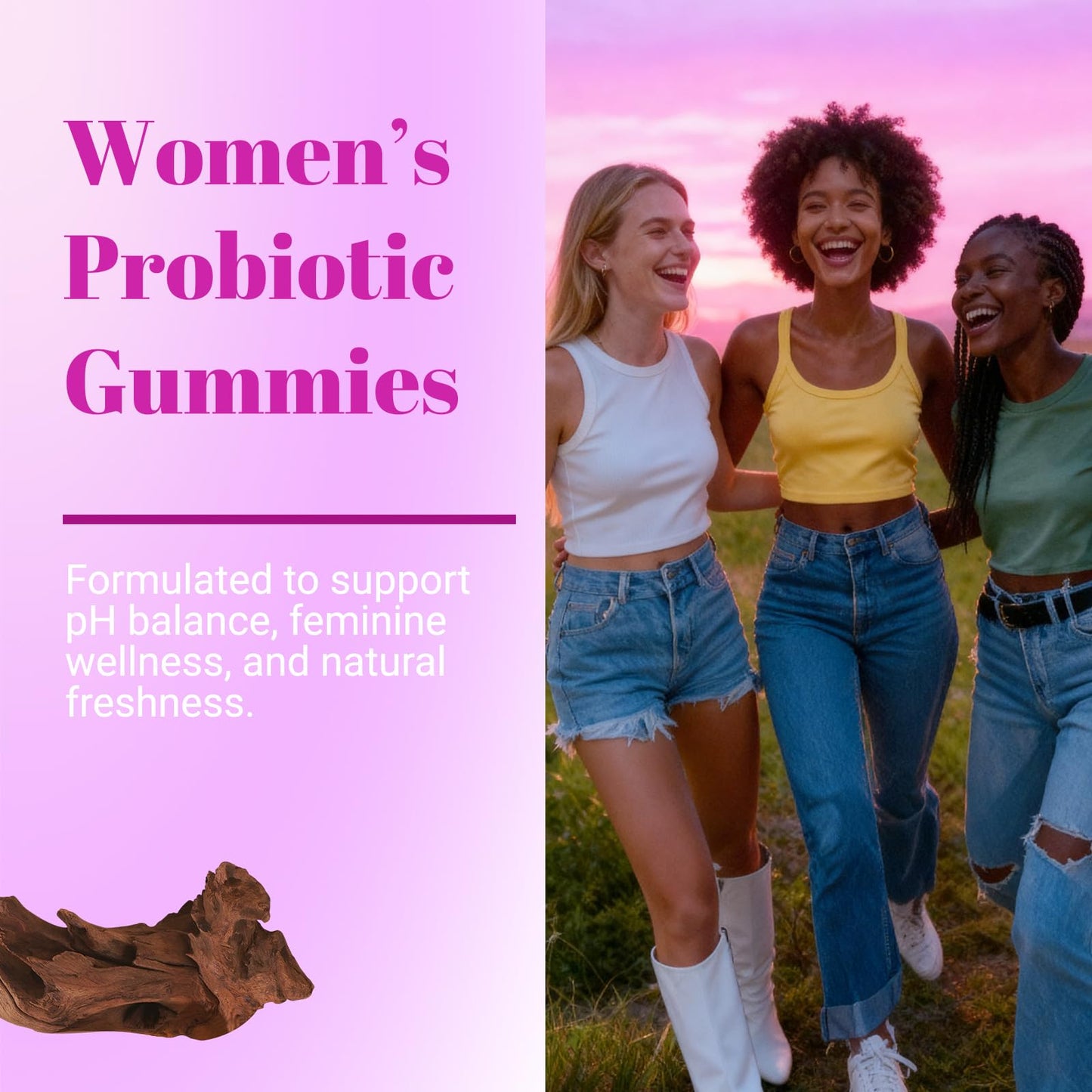 Le Tian Xian Her Juicy Feminine Probiotics Gummies for Women with Slippery Elm, Prebiotics & Lactobacillus - for pH Balance & Digestive Health, Tropical Pineapple Flavor, 60 Count Le Tian Xian buy supplements Au