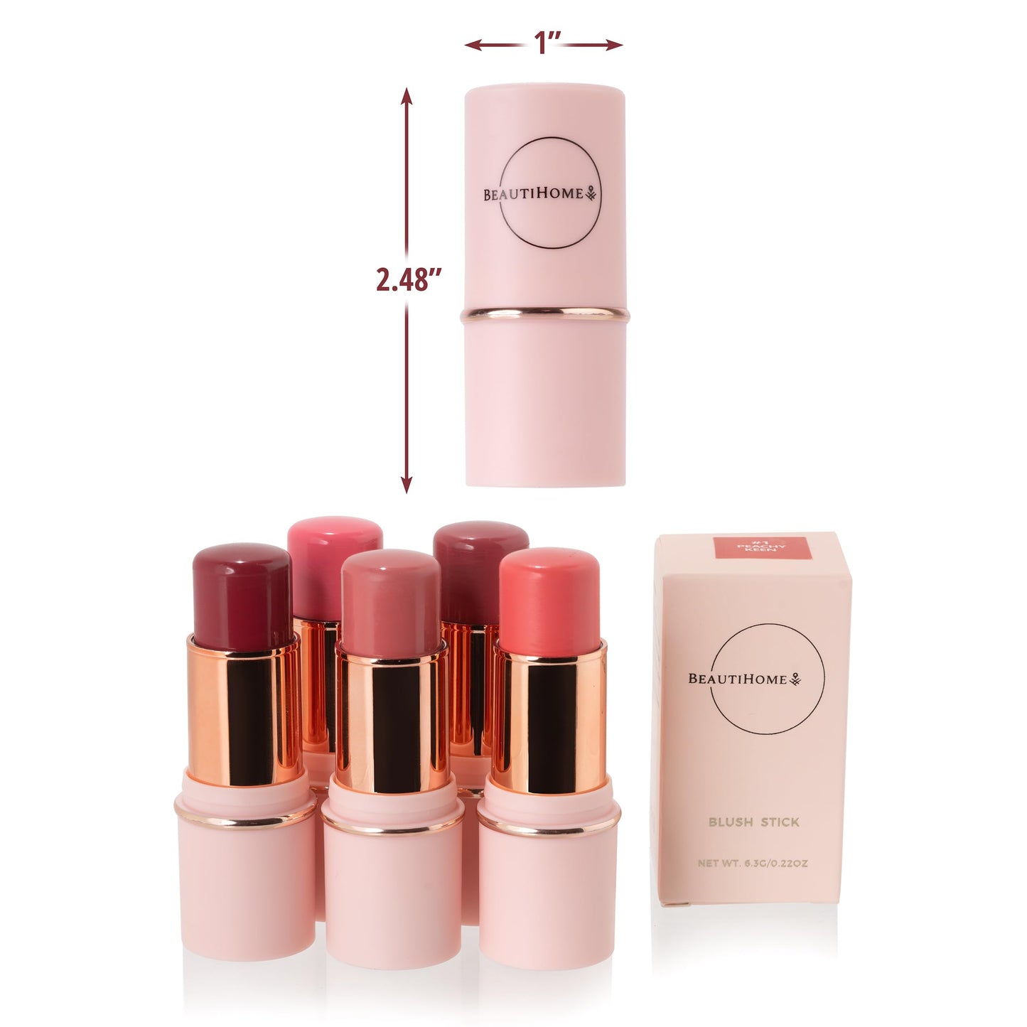 BeautiHome Blush Stick for Cheeks & Lips Multistick Cream Blush- Easy to Apply & Blend- Infused with Nourishing Ingredients for your Skin Compact Travel Size Makeup (Misty Rose, Small) BeautiHomeBuy Supplements Australia