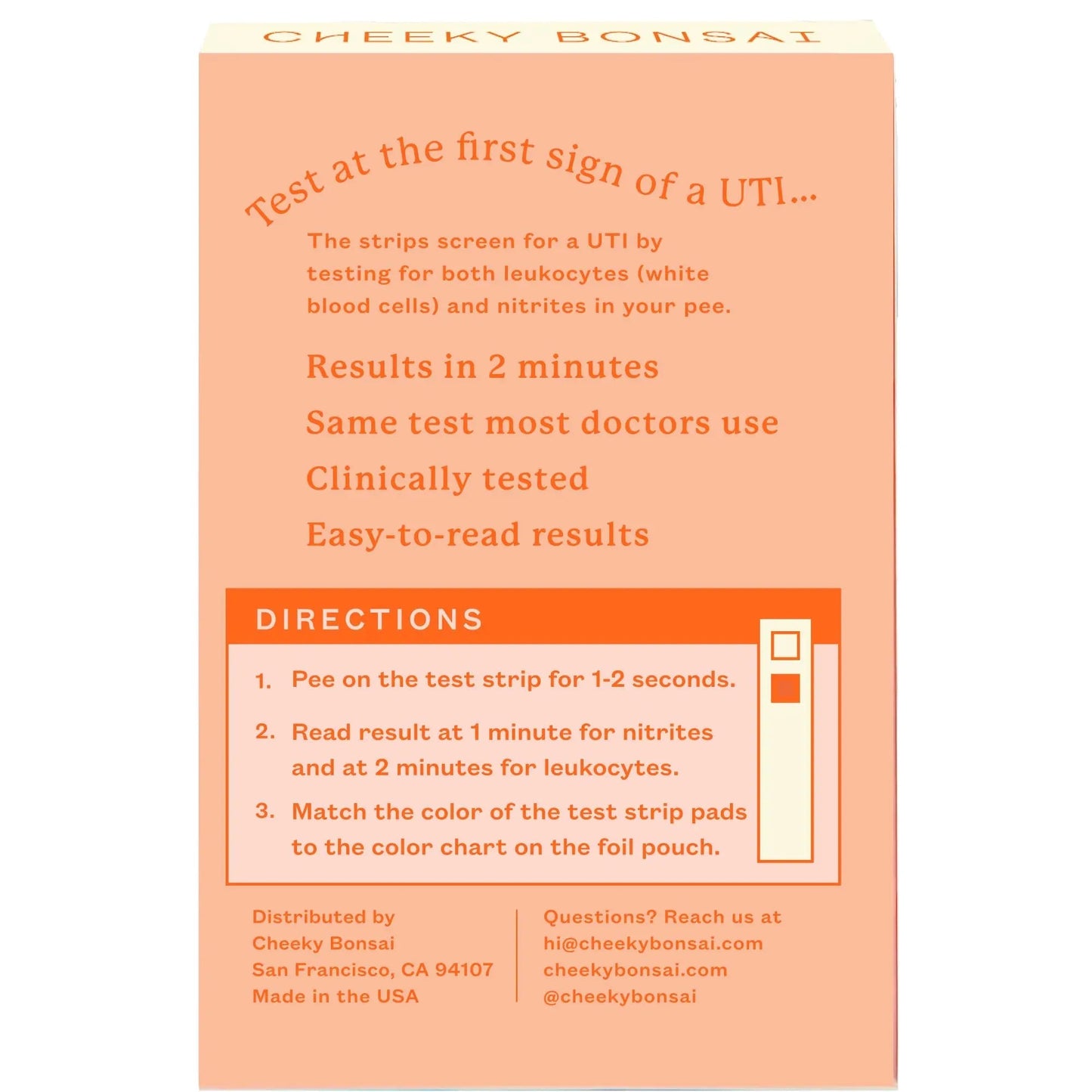 Cheeky Bonsai, Urinary Tract Infection (UTI) Test Strips, Accurate Results in 2 Minutes, Clinically Tested, Same Test Doctors Use, Easy to Read Results, 3 Count Cheeky BonsaiBuy Supplements Australia