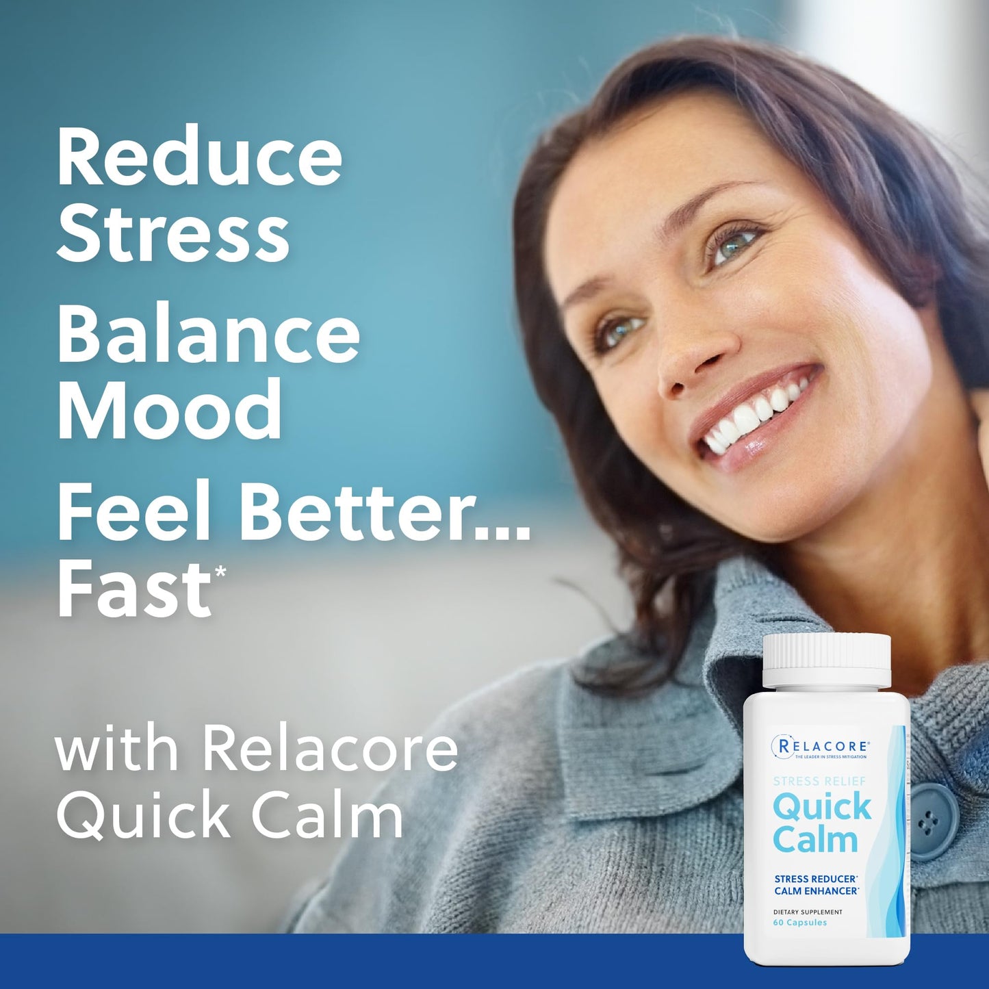 Relacore Quick Calm Mood Support Supplement with Ashwagandha, L-Theanine, Rapid Stress Relief and Relaxation – Cortisol Supplement - 60 ct Relacore buy supplements Au
