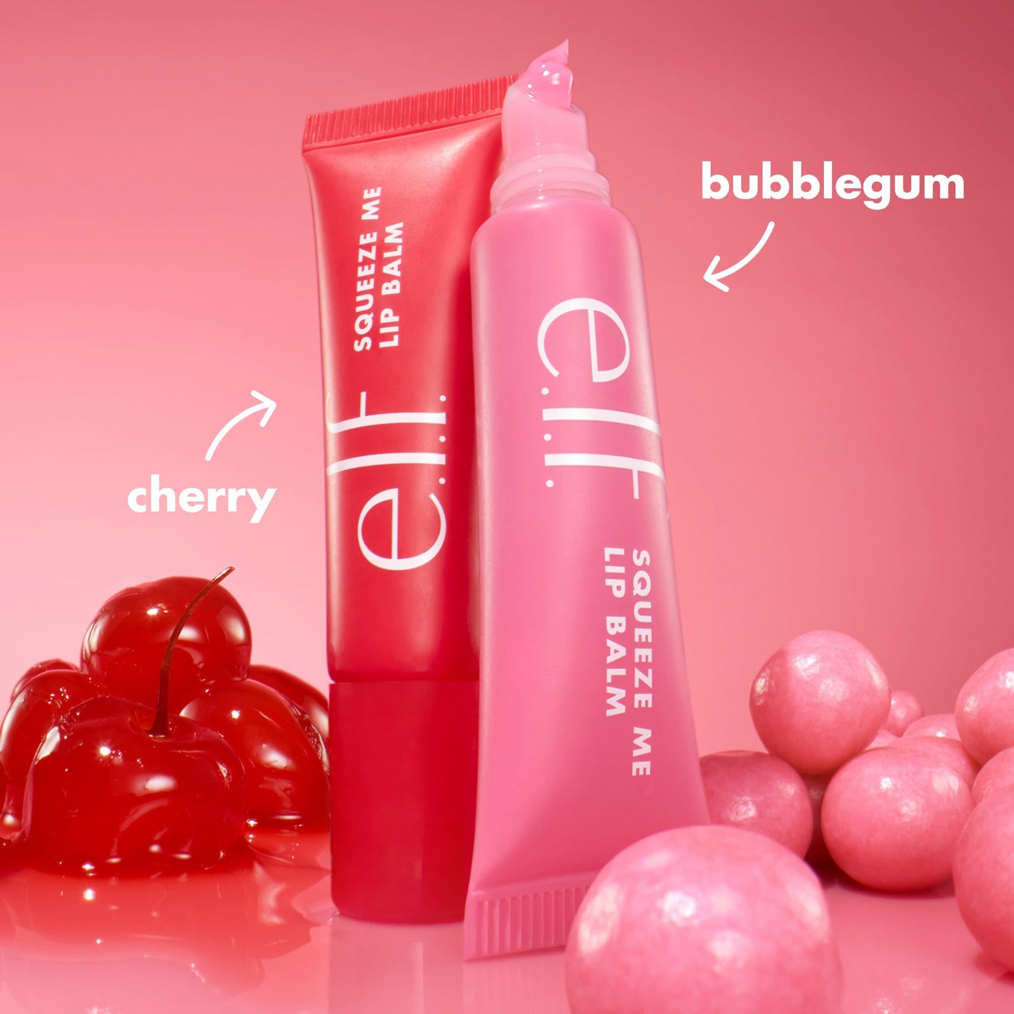 e.l.f. Squeeze Me More Lip Balm Duo, Moisturizing Balm For A Sheer Tint Of Color, Made With Hyaluronic Acid, Vegan & Cruelty-Free, Cherry & Bubblegum e.l.f.Buy Supplements Australia