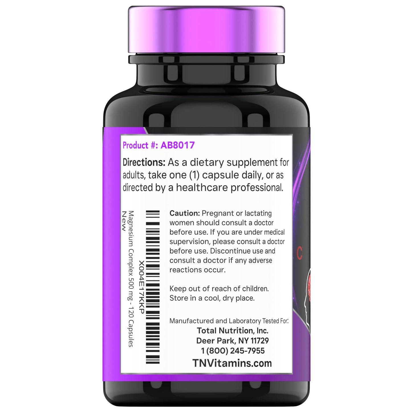 Triple Magnesium Complex Supplement 500mg: Magnesium Glycinate, Citrate, & Oxide - 120 Capsules (4 Month Supply!) | 1 Capsule Serving Provides 125% Daily Value | Non-GMO, Made in The USA! tnvitamins buy supplements Au