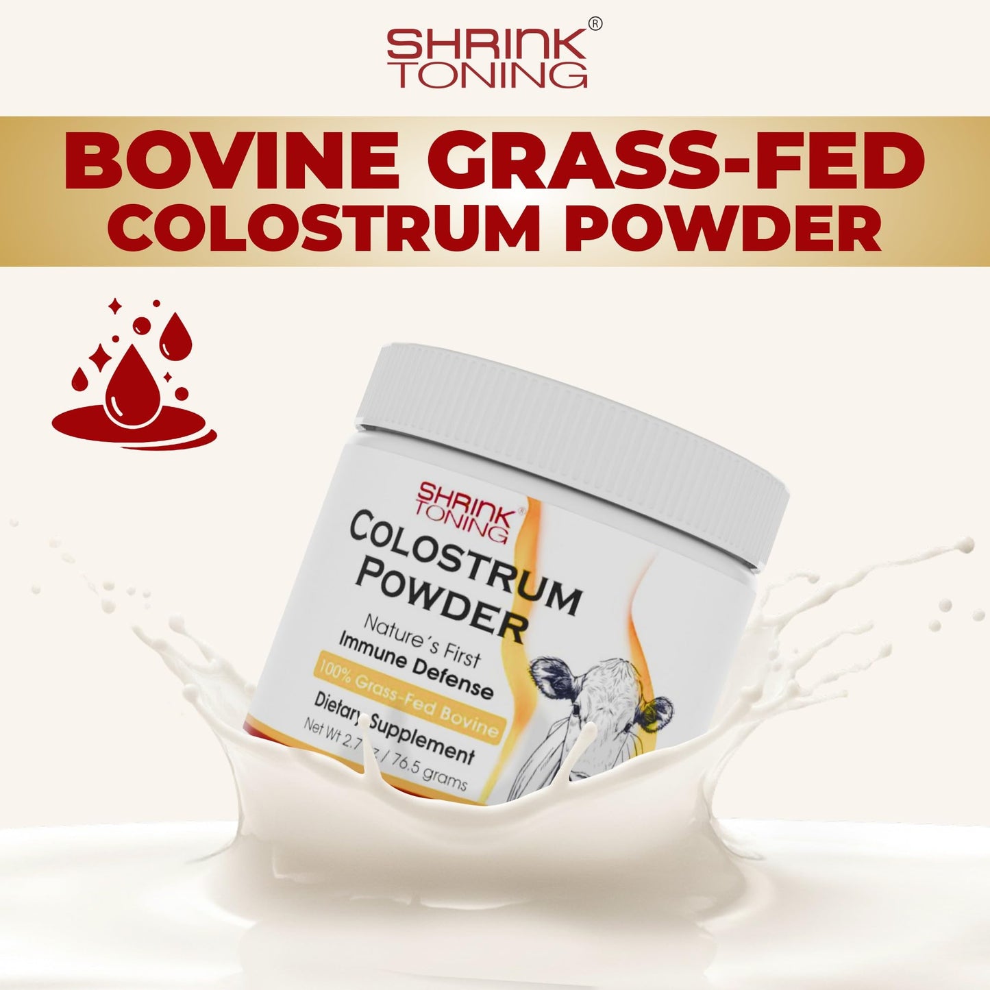 Shrink Colostrum Powder 2.7 oz – Natural Bovine Colostrum Supplement for Overall Health shrinkBuy Supplements Australia