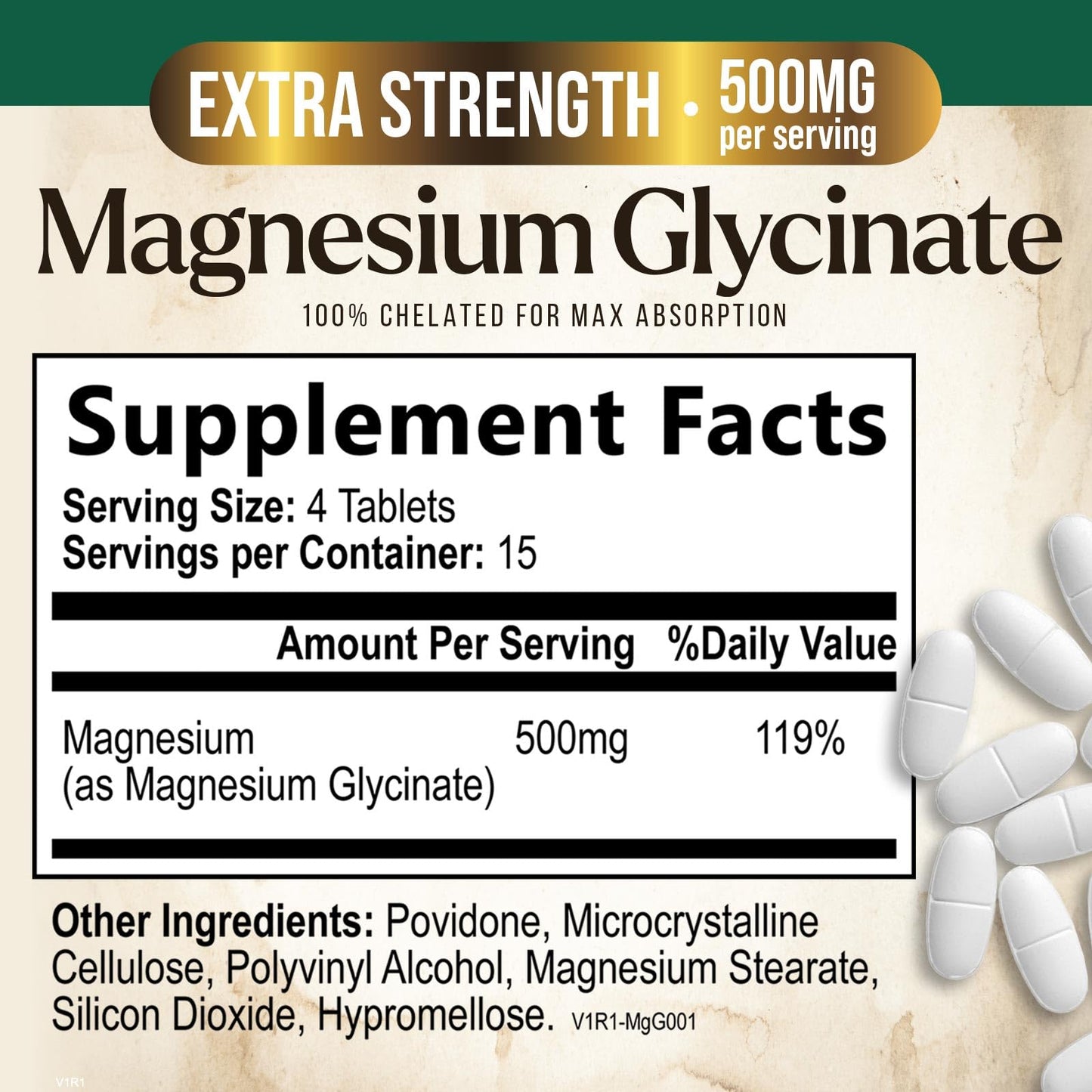 Magnesium Glycinate 500mg Per Serving - High Absorption Chelated Magnesium Supplement for Muscle, Bone and Heart Health Support - Easy Digestion & Gentle on Your Stomach - USA Bottled - 60 Tablets Nature's PeakBuy Supplements Australia