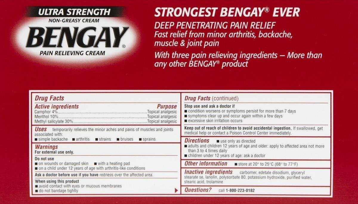 Bengay Ultra Stength Pain Relieving Cream, Non-Greasy-Ultra Strength, 2 pk BengayBuy Supplements Australia